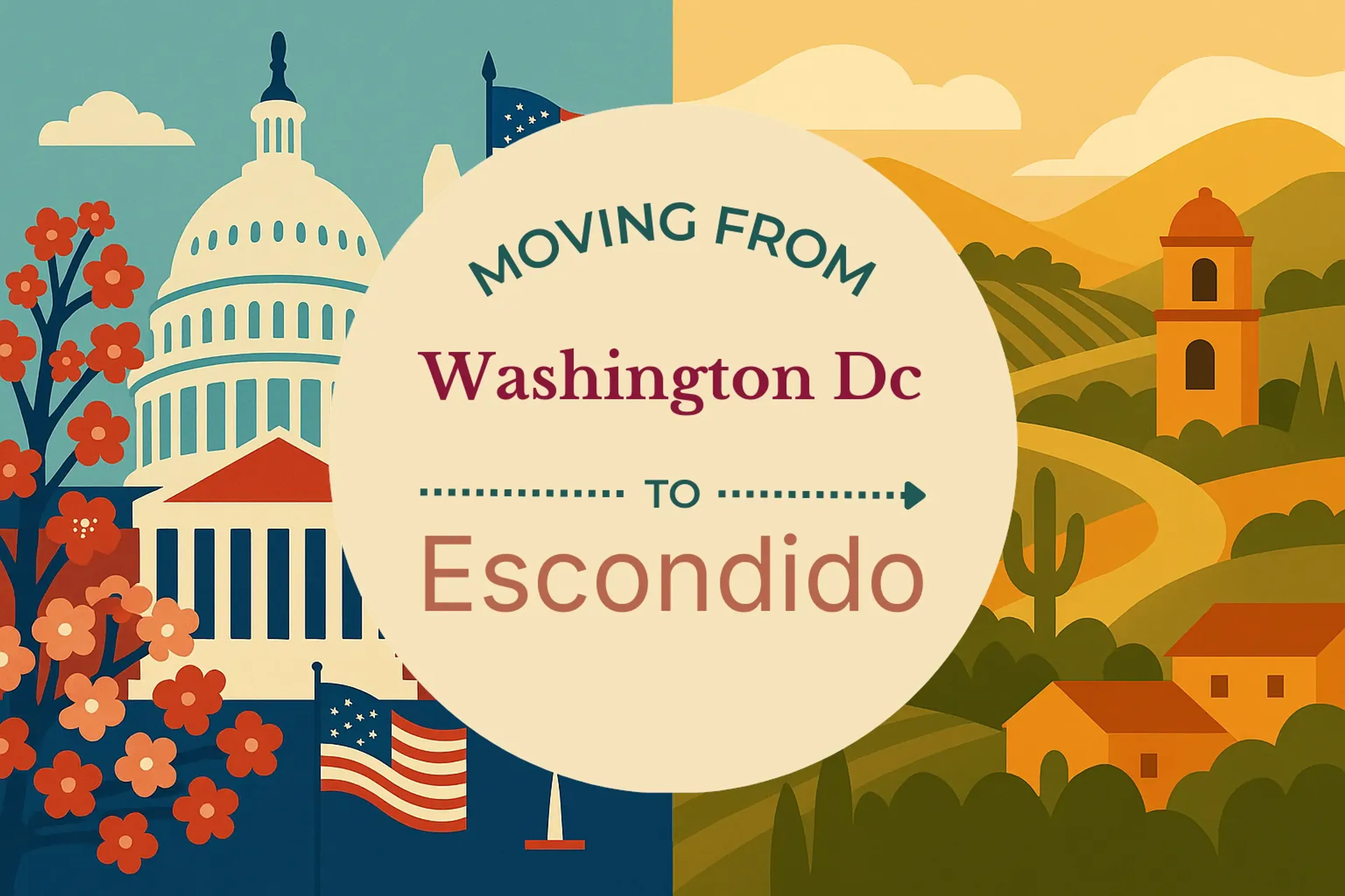 Side-by-side comparison of Washington DC to Escondido moving companies