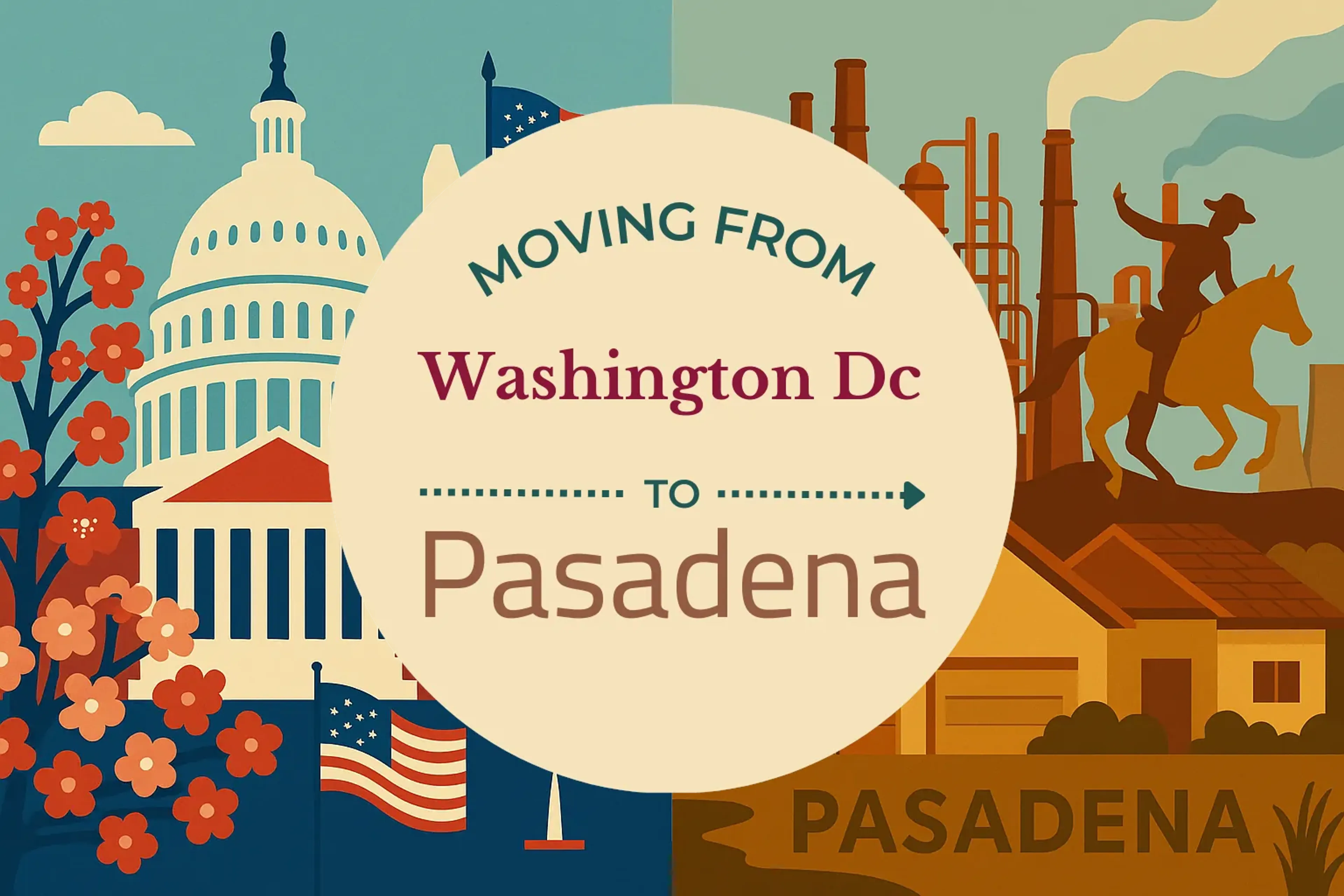 Side-by-side comparison of Washington DC to Pasadena moving companies