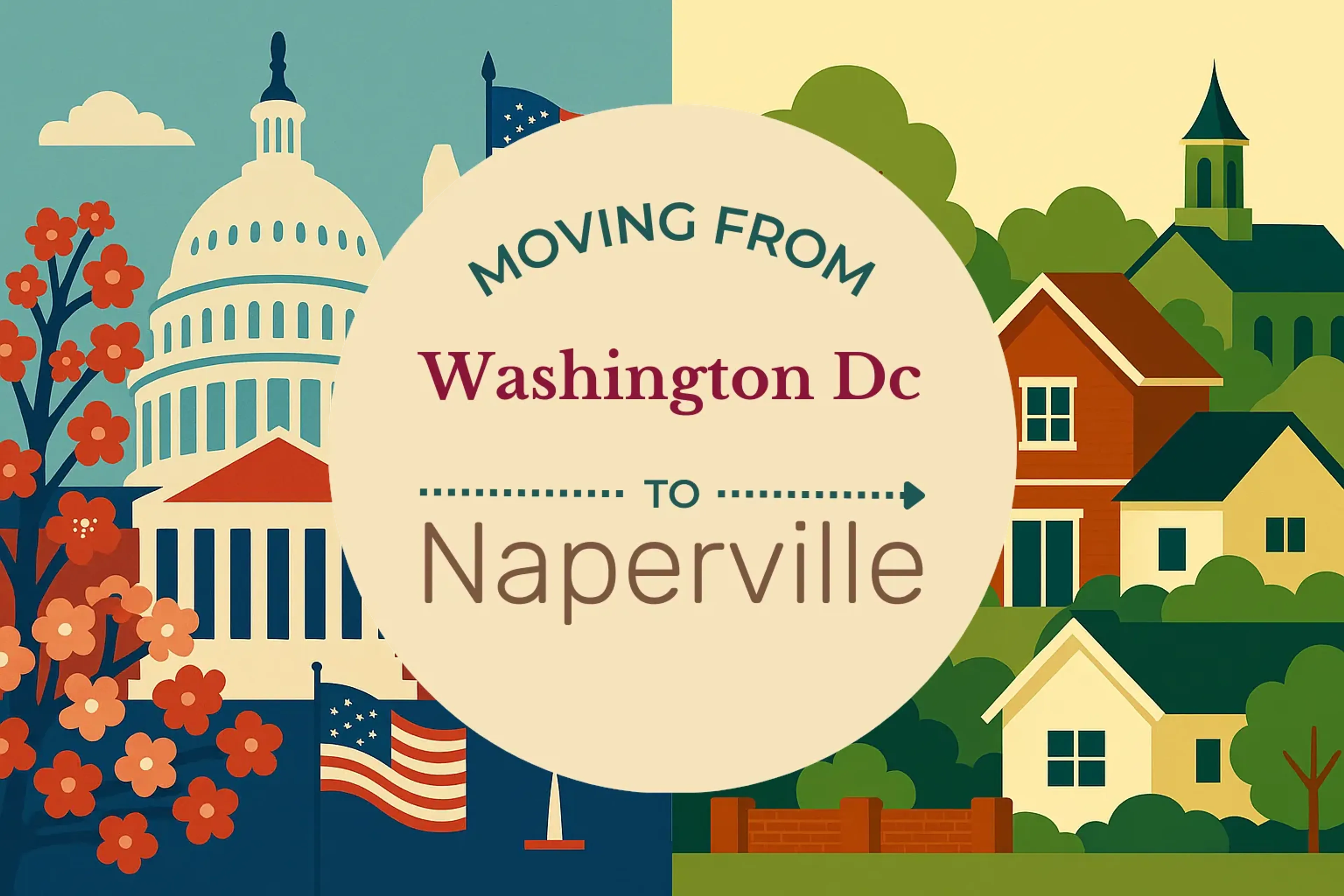Side-by-side comparison of Washington DC to Naperville moving companies