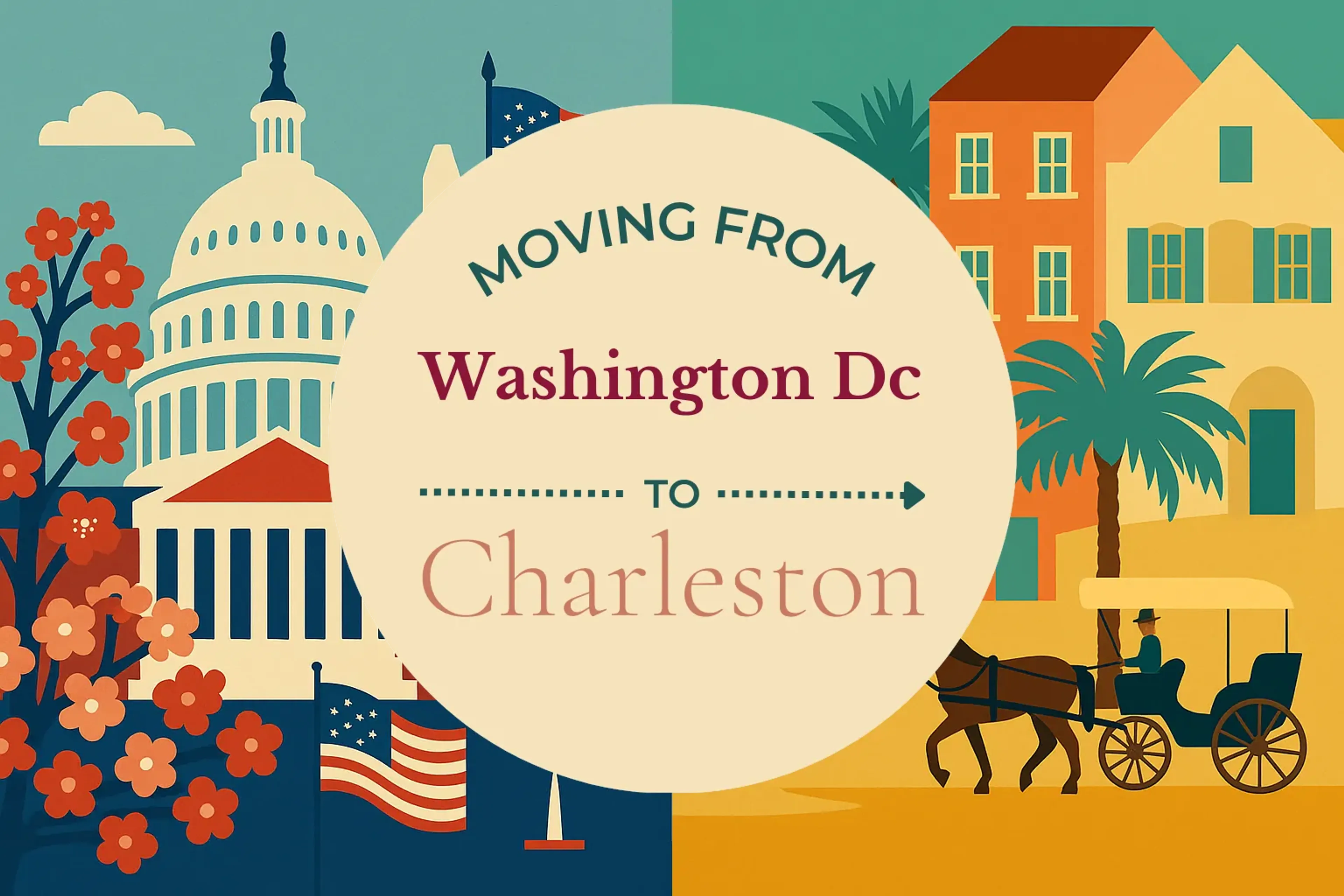 Side-by-side comparison of Washington DC to Charleston moving companies