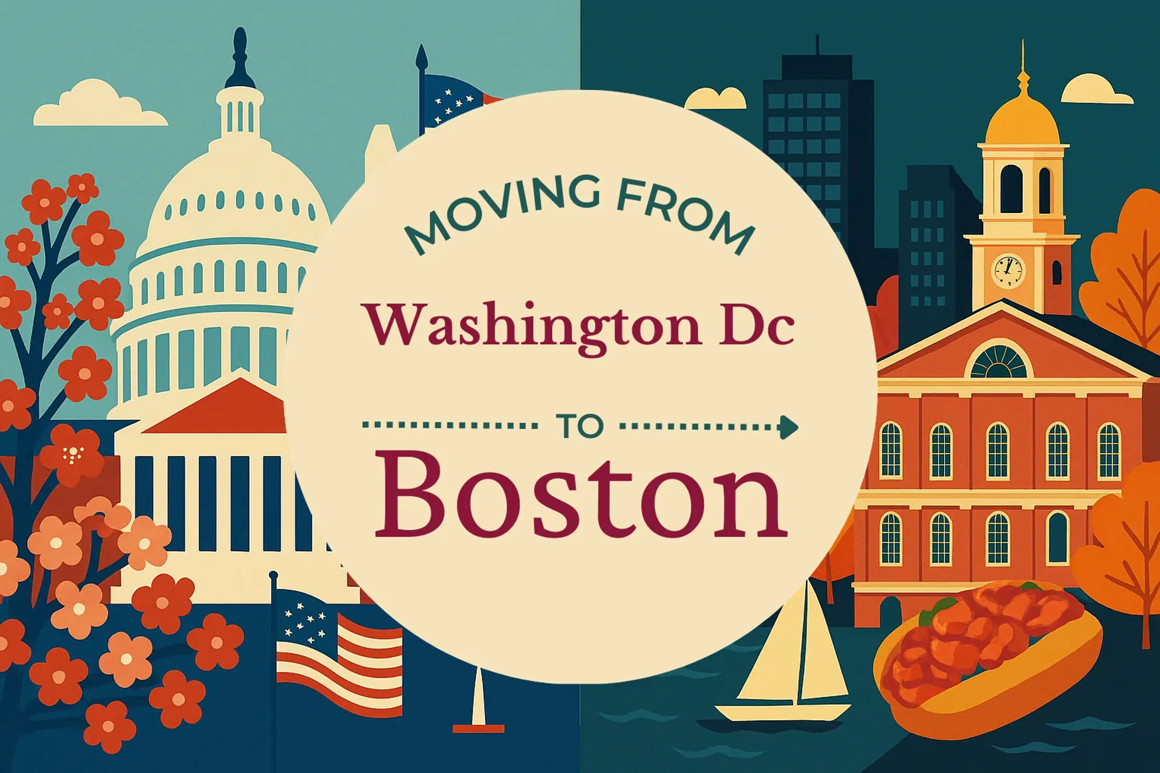 Side-by-side comparison of Washington DC to Boston moving companies