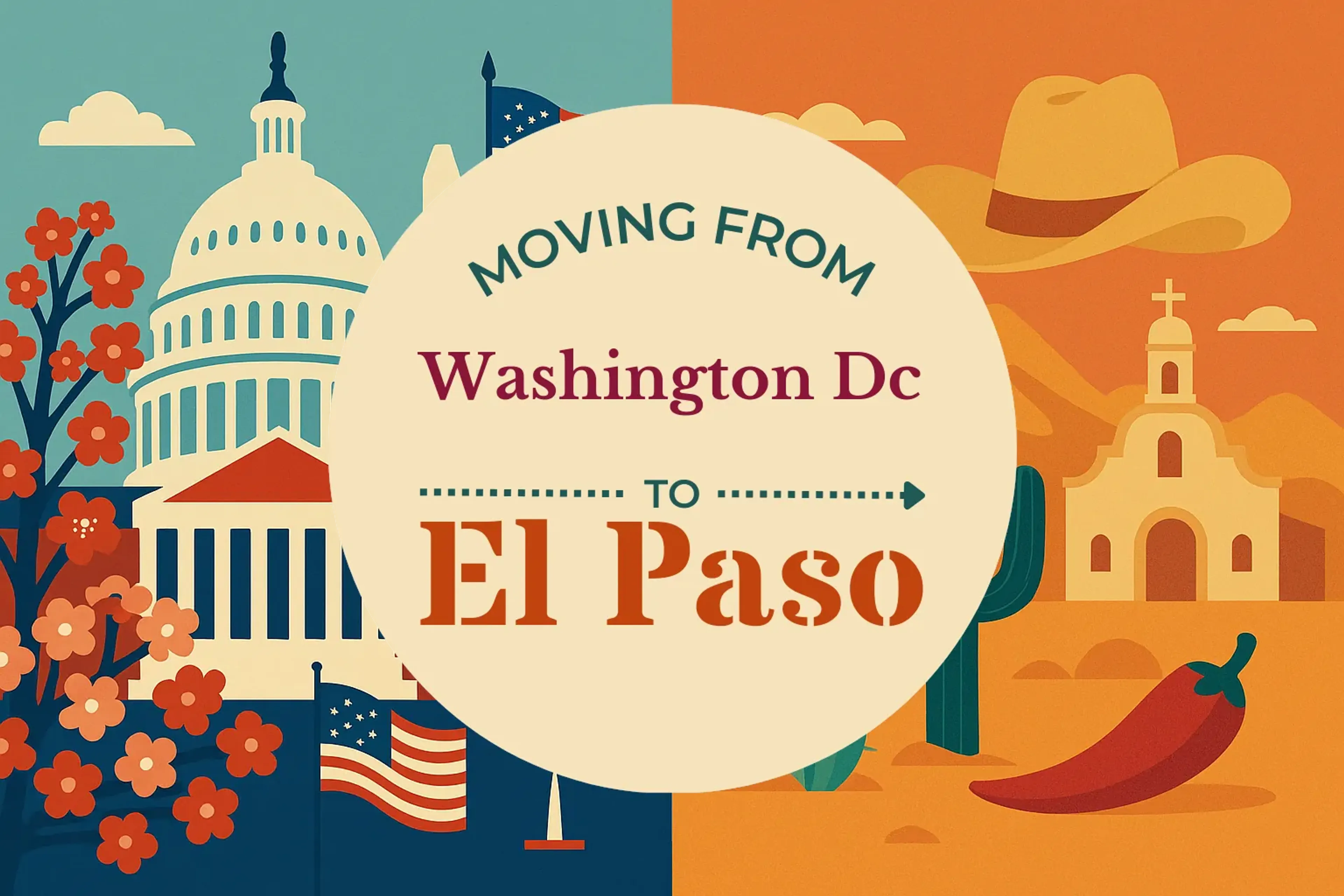 Side-by-side comparison of Washington DC to El Paso moving companies