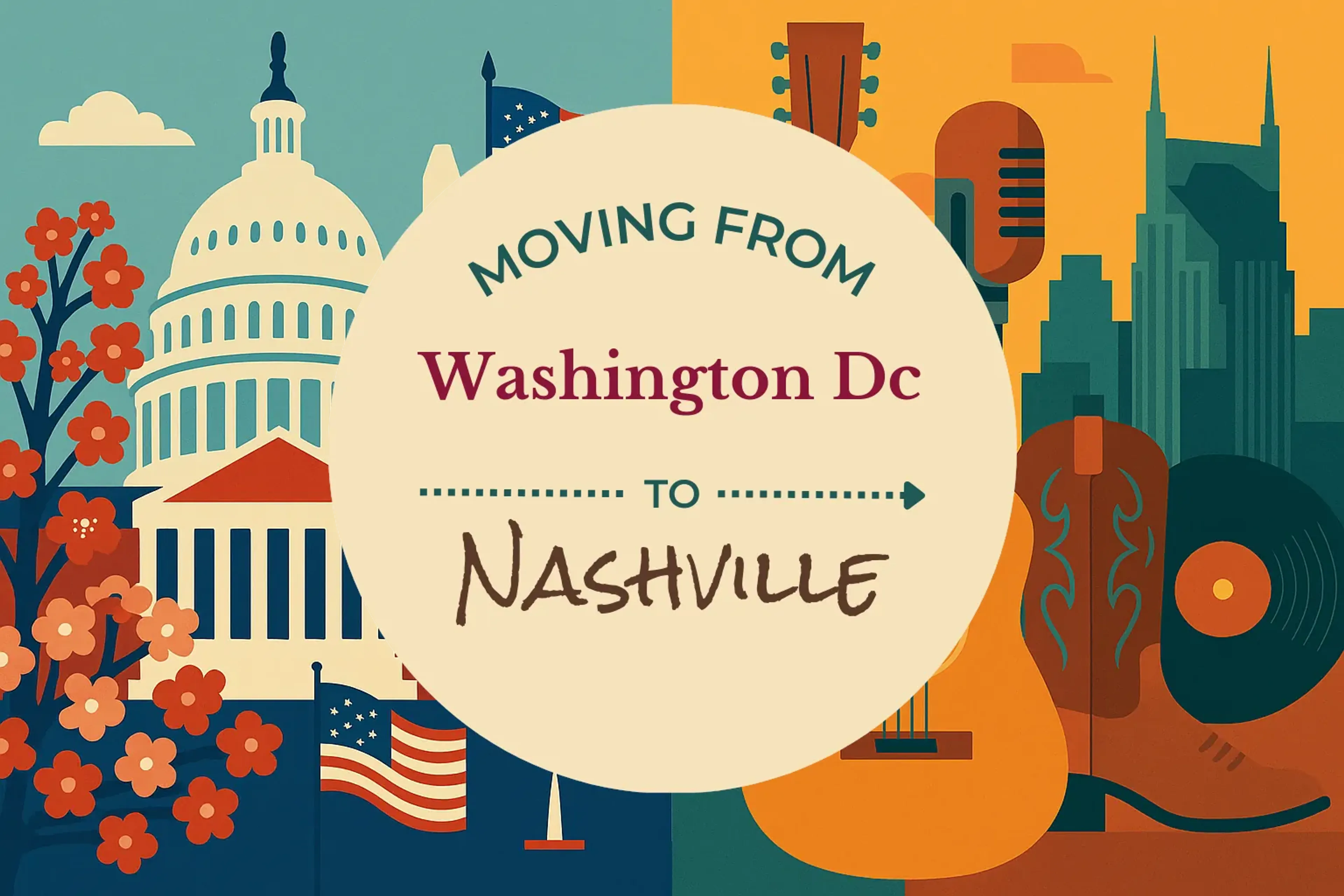 Side-by-side comparison of Washington DC to Nashville moving companies