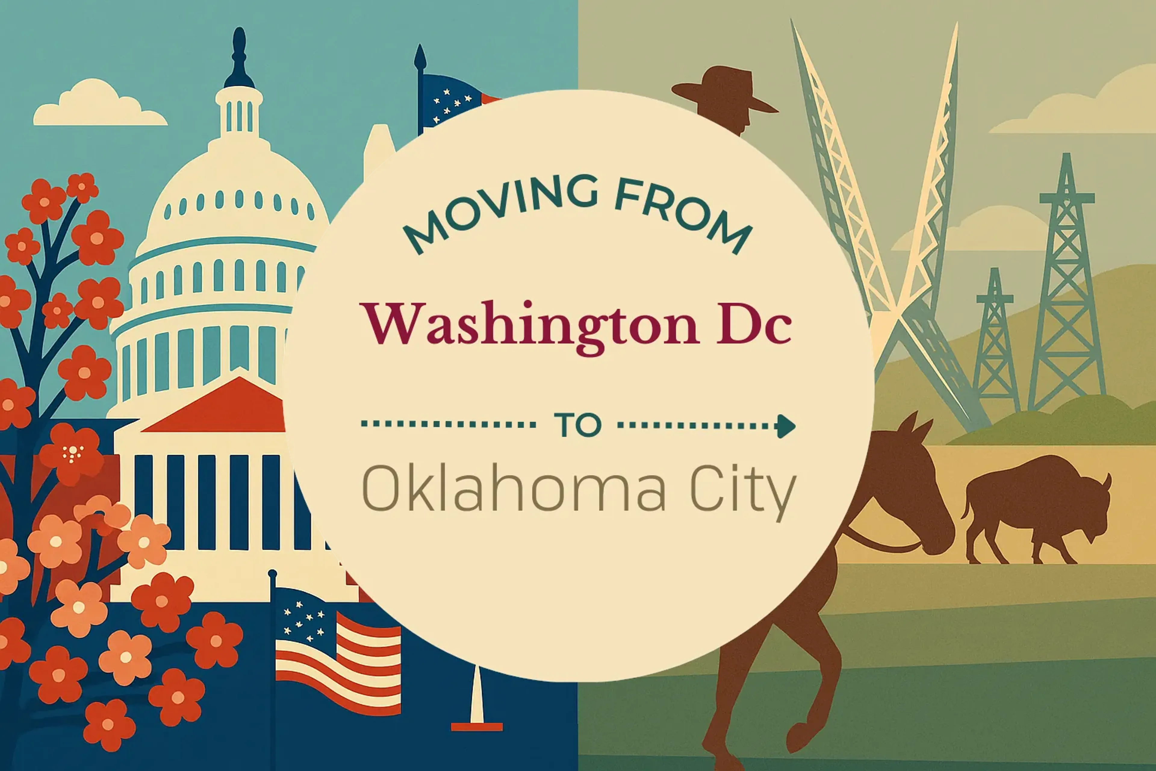 Side-by-side comparison of Washington DC to Oklahoma City moving companies