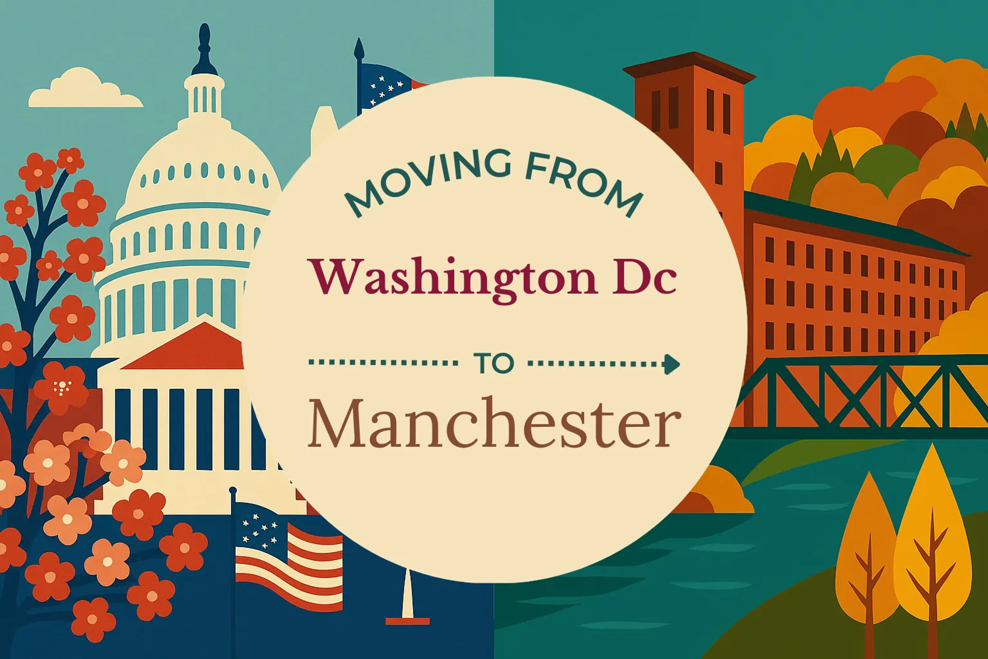 Side-by-side comparison of Washington DC to Manchester moving companies