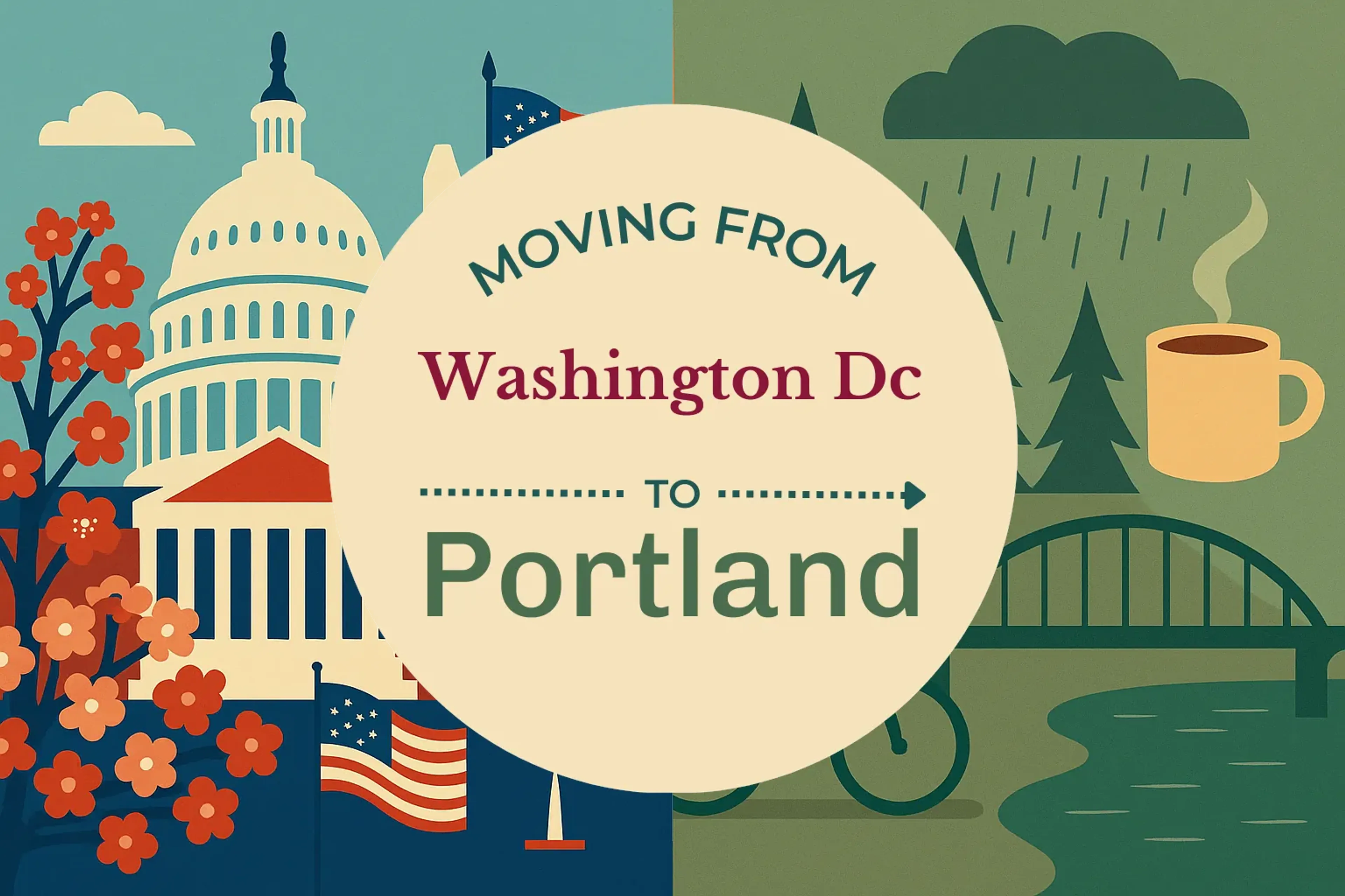Side-by-side comparison of Washington DC to Portland moving companies