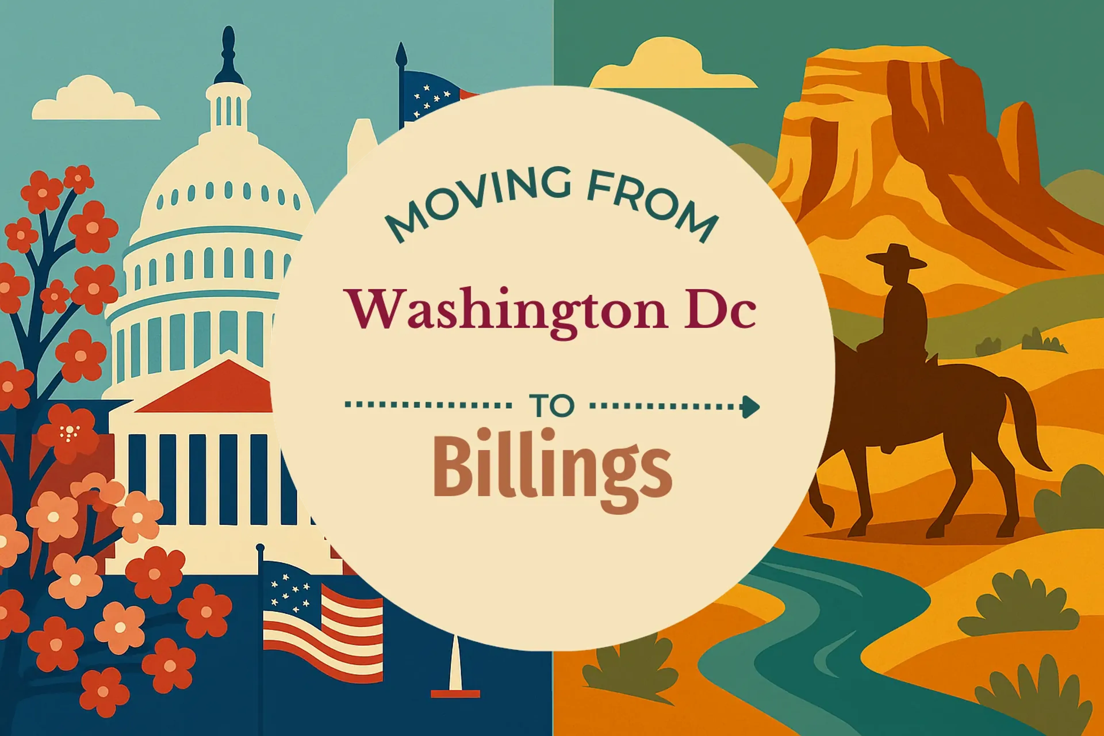 Side-by-side comparison of Washington DC to Billings moving companies