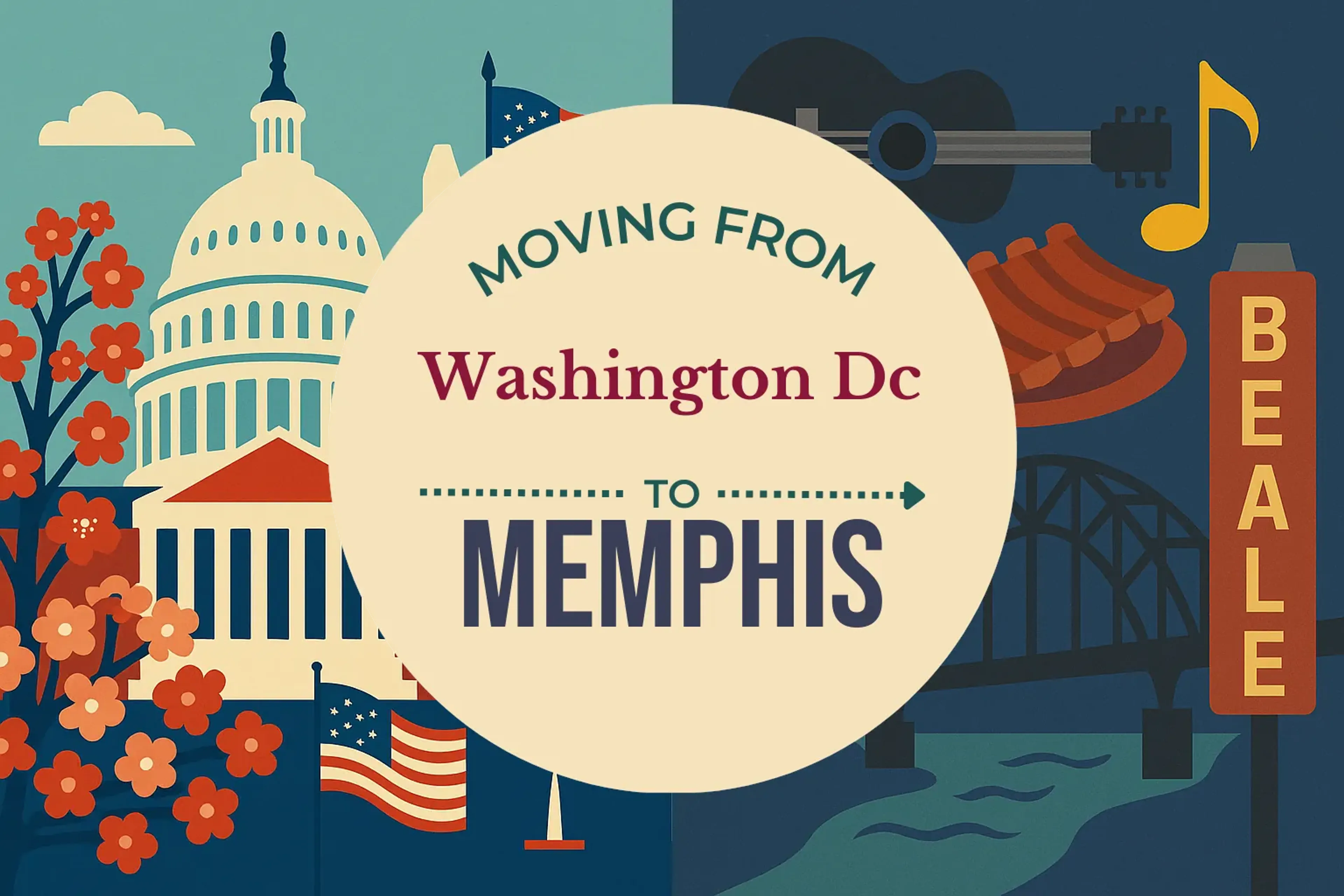 Side-by-side comparison of Washington DC to Memphis moving companies