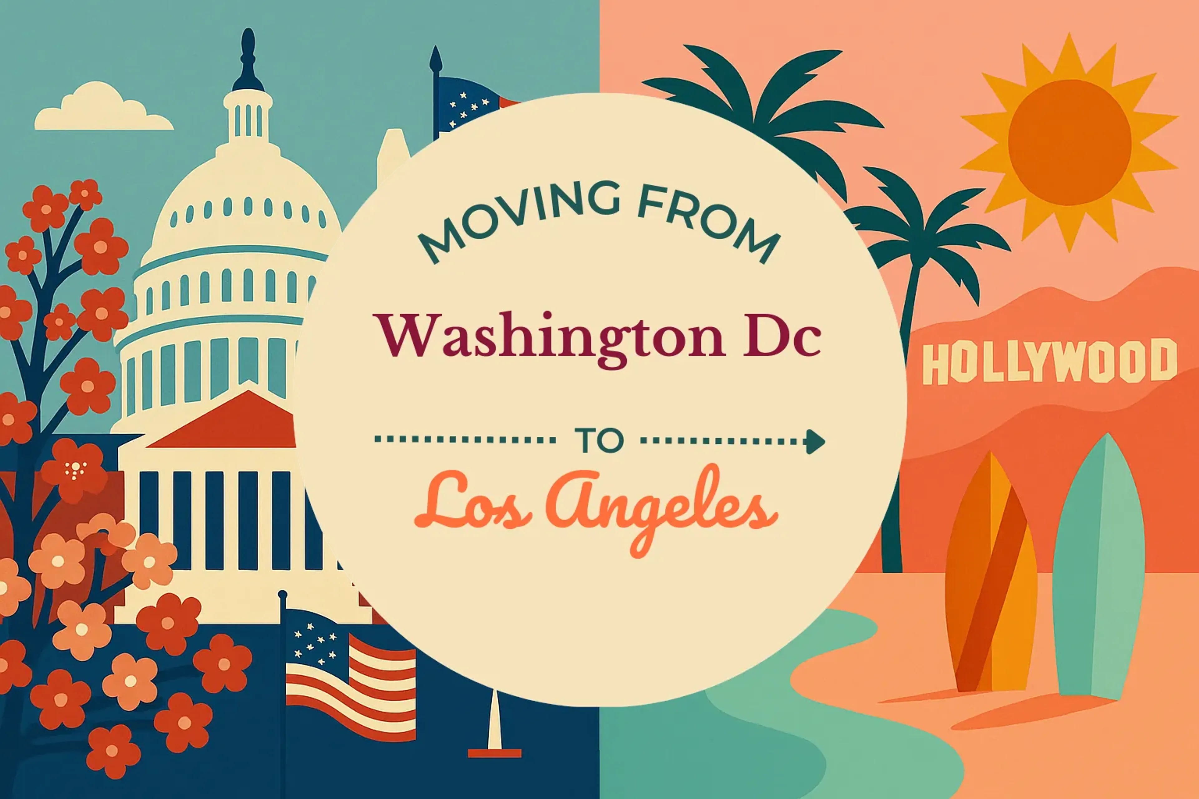 Side-by-side comparison of Washington DC to Los Angeles moving companies