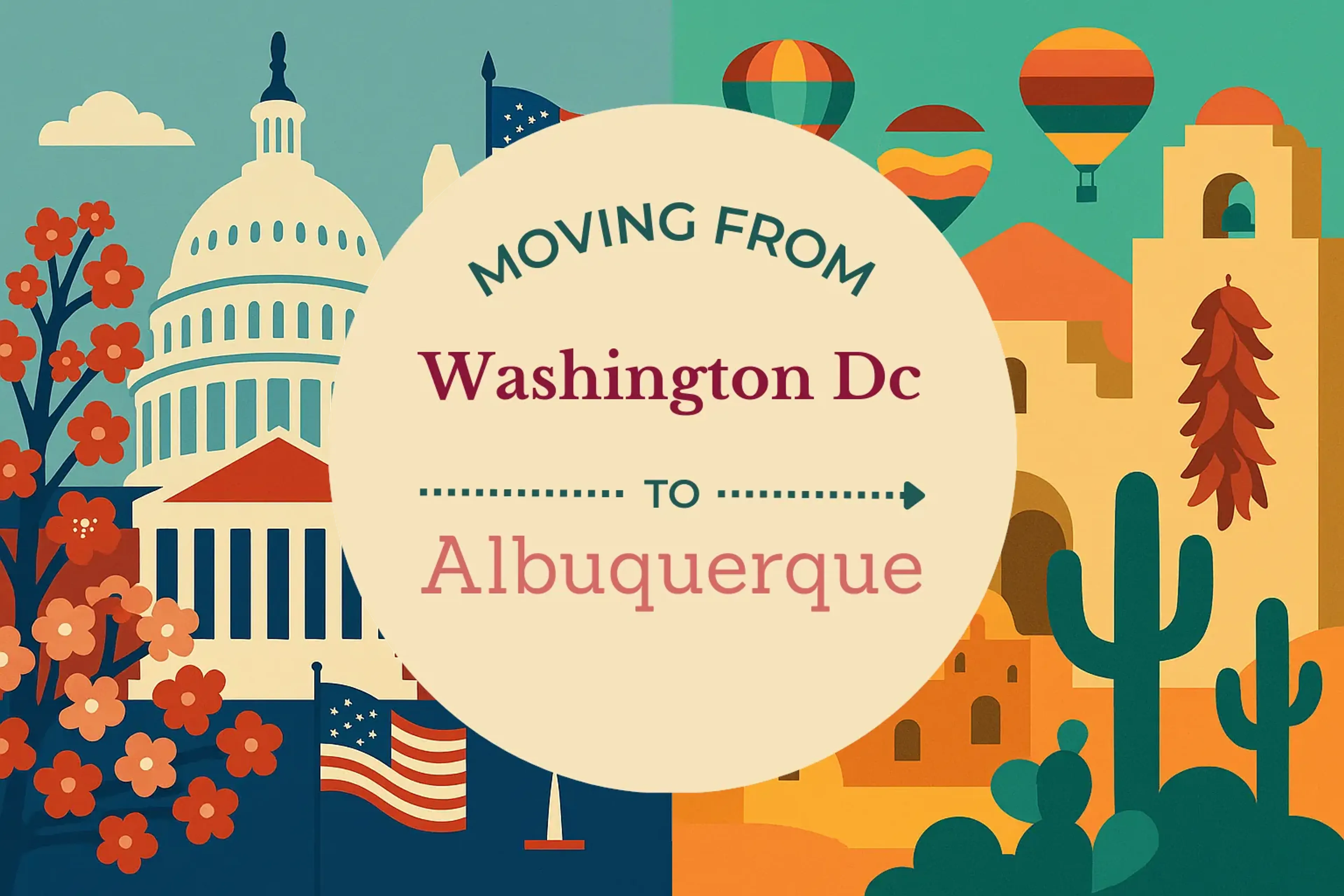 Side-by-side comparison of Washington DC to Albuquerque moving companies
