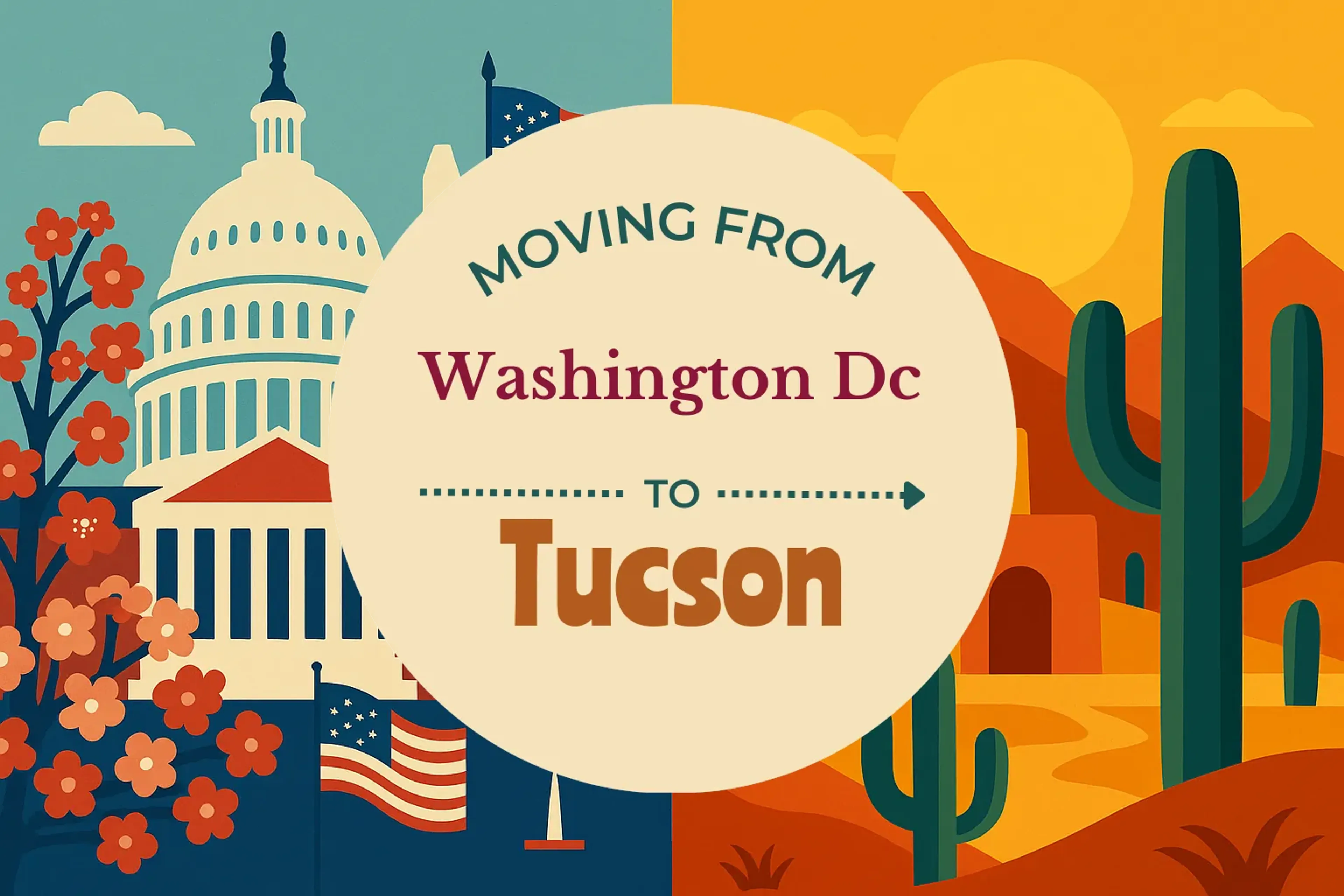 Side-by-side comparison of Washington DC to Tucson moving companies