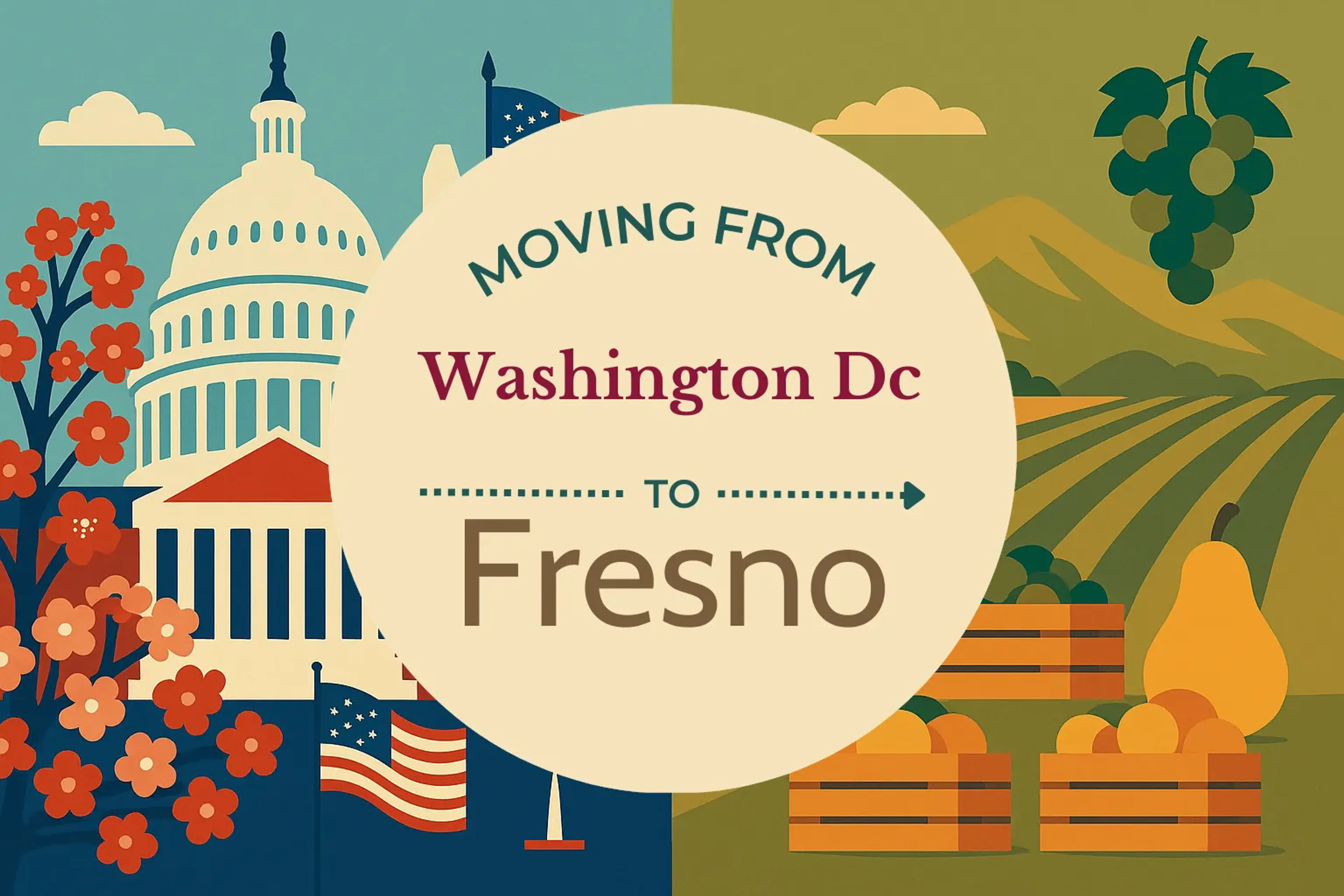 Side-by-side comparison of Washington DC to Fresno moving companies