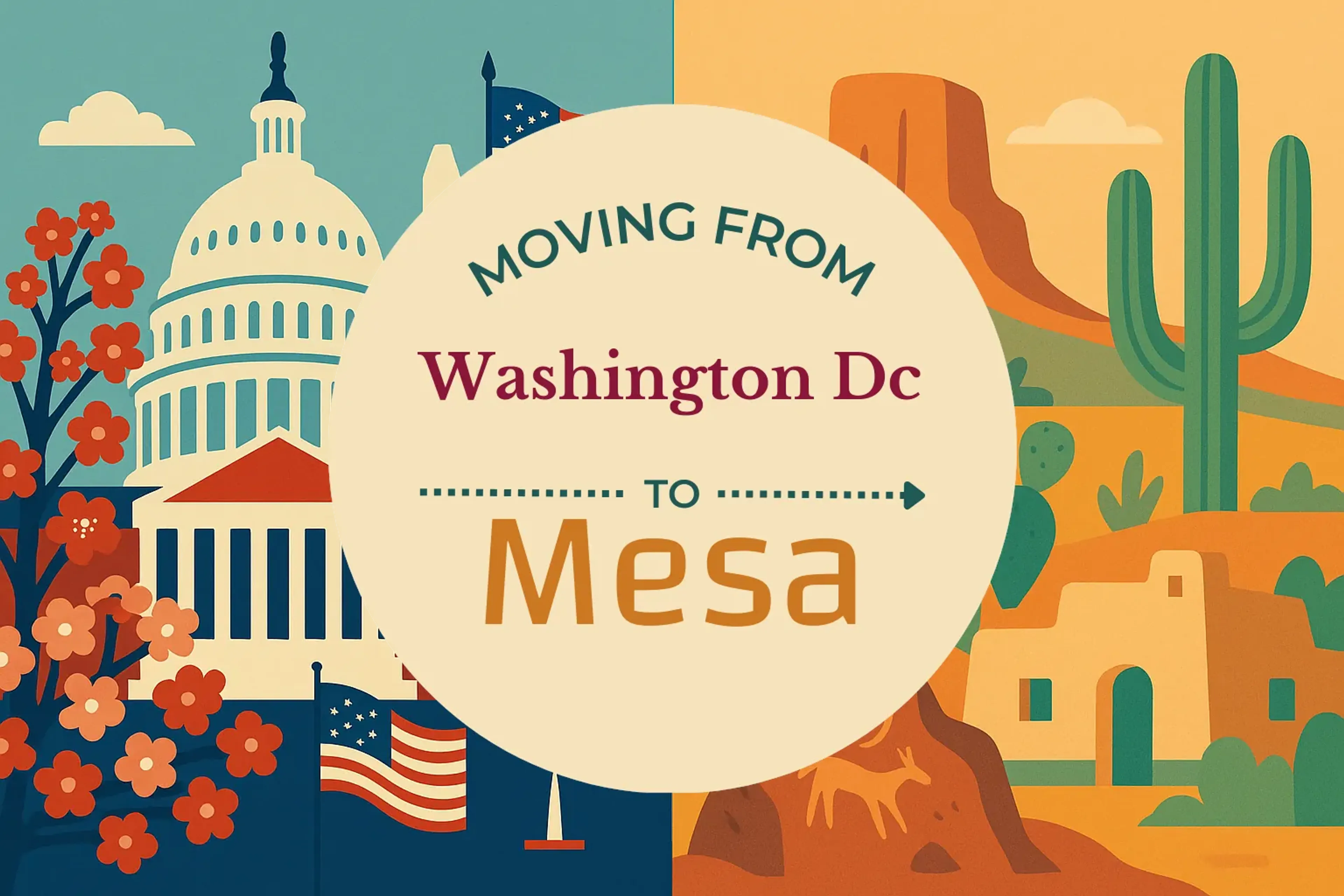 Side-by-side comparison of Washington DC to Mesa moving companies
