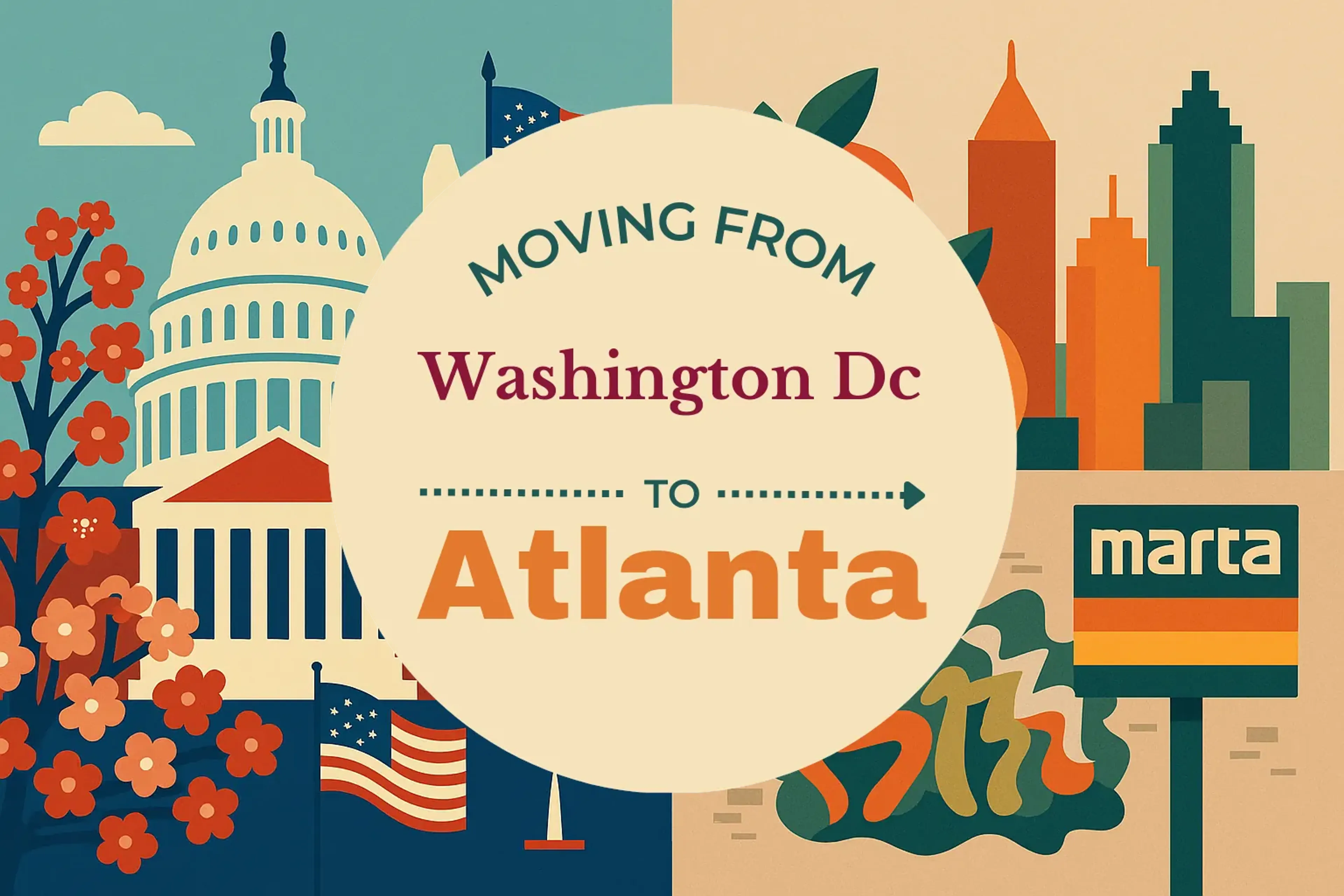 Side-by-side comparison of Washington DC to Atlanta moving companies