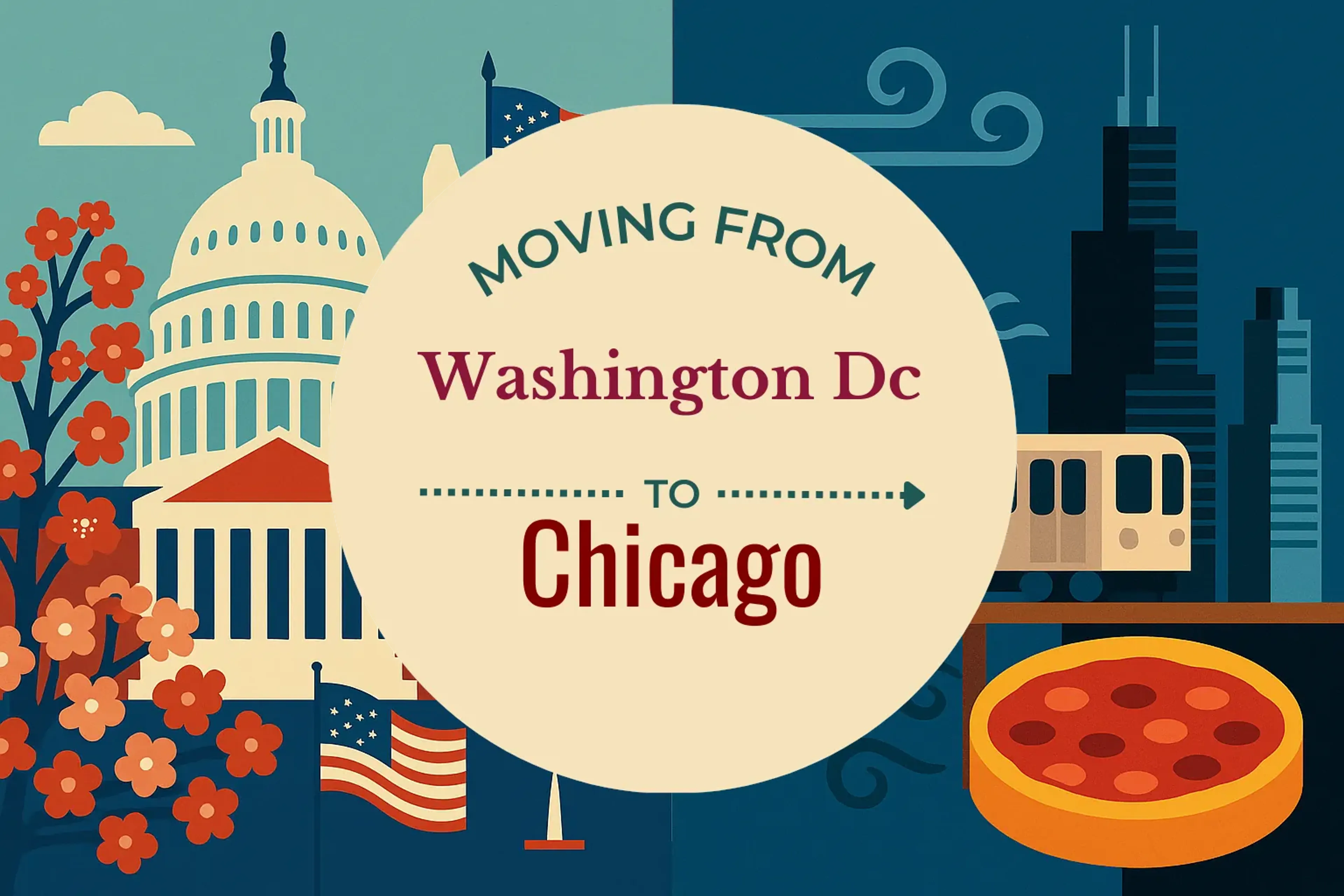 Side-by-side comparison of Washington DC to Chicago moving companies