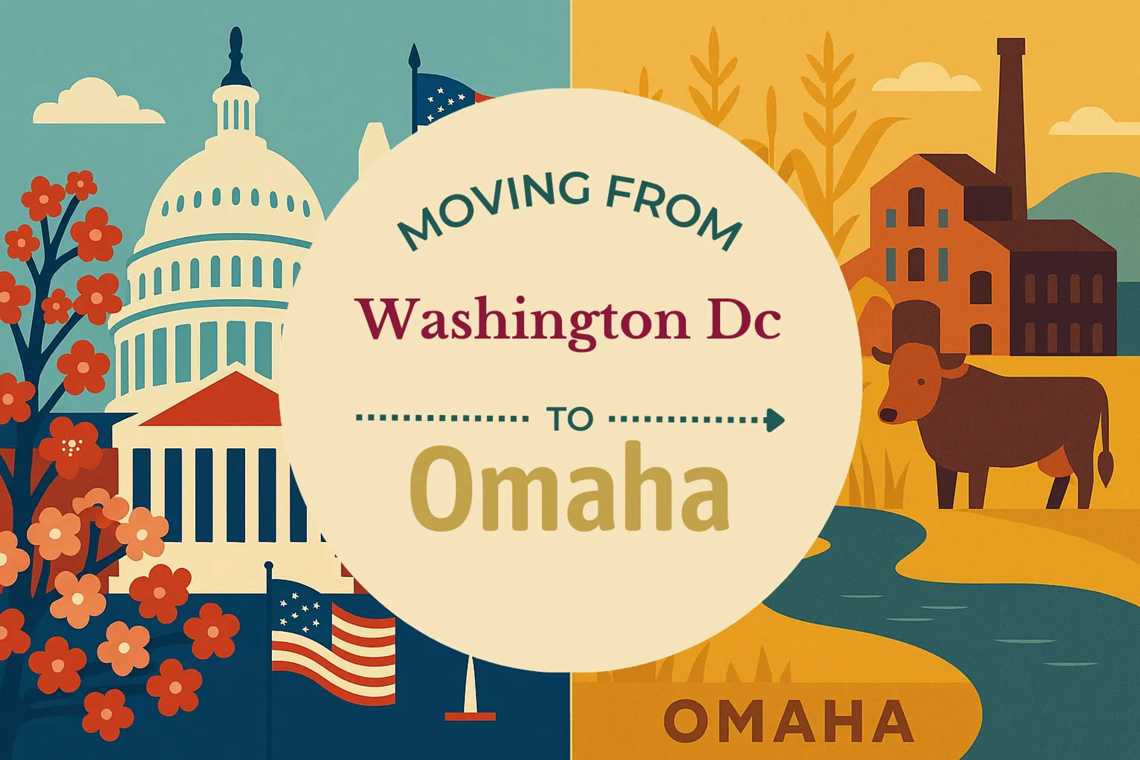 Side-by-side comparison of Washington DC to Omaha moving companies