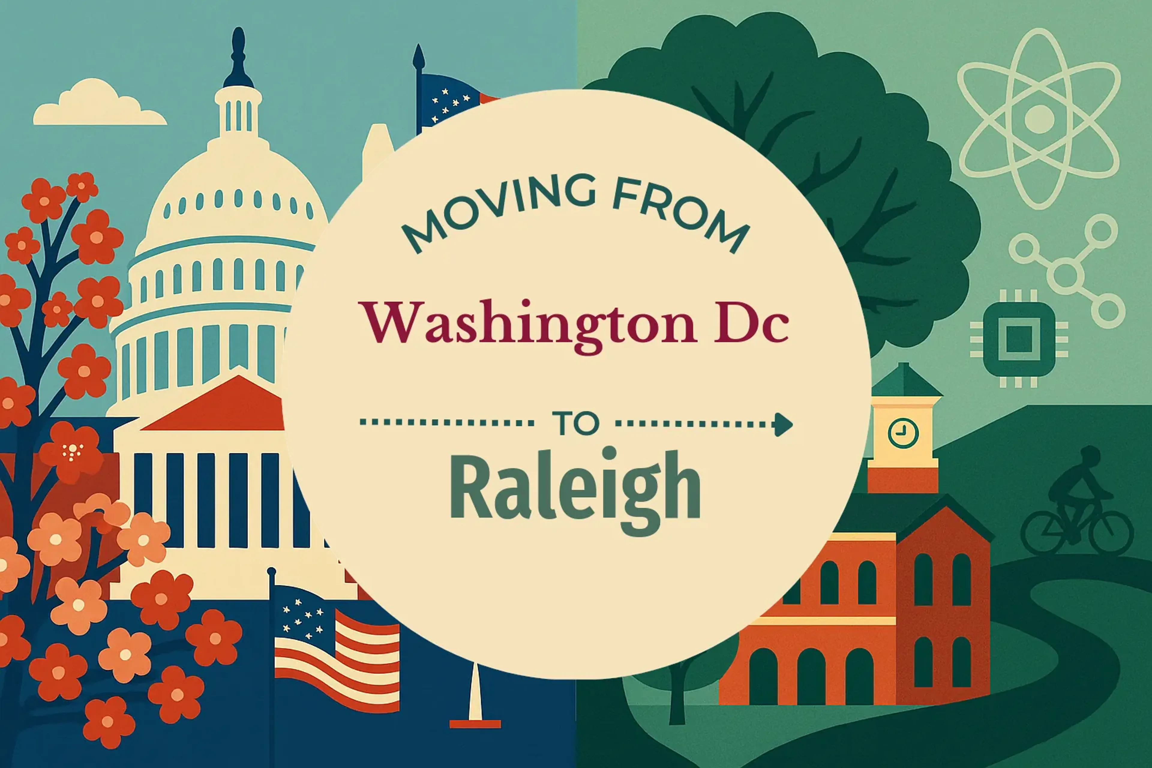 Side-by-side comparison of Washington DC to Raleigh moving companies