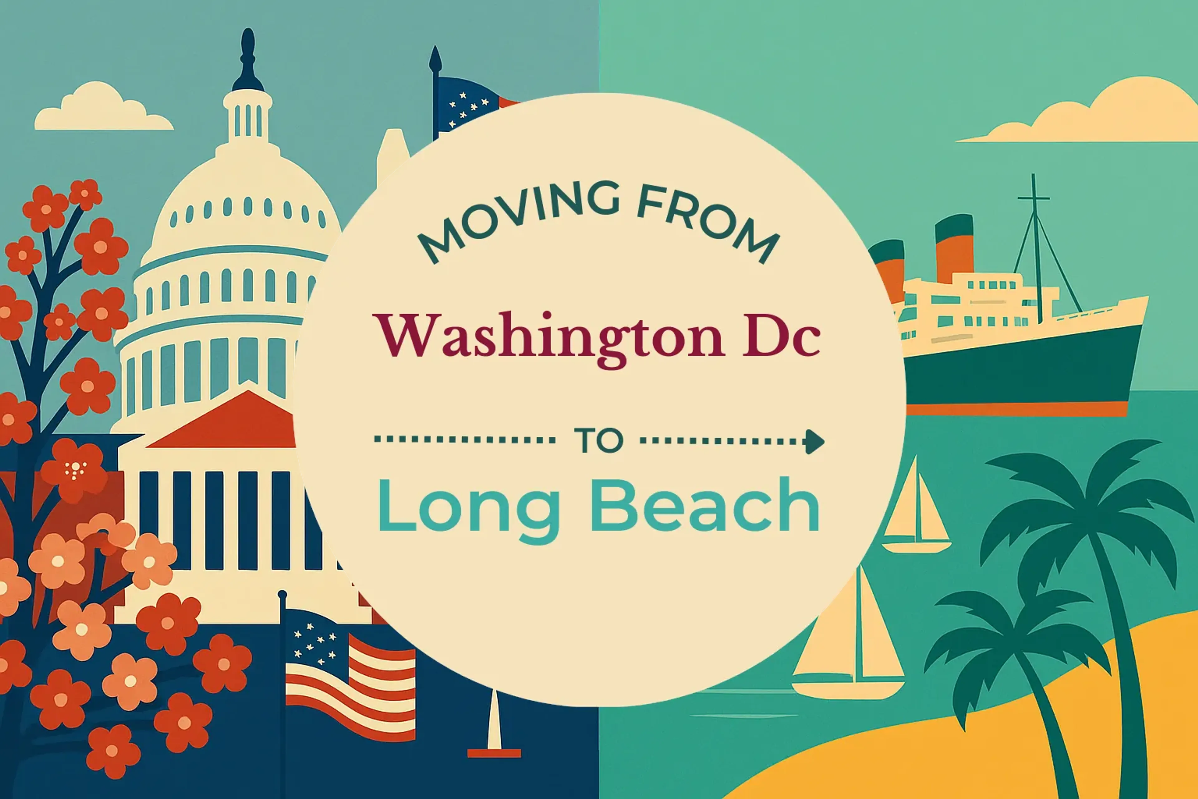 Side-by-side comparison of Washington DC to Long Beach moving companies
