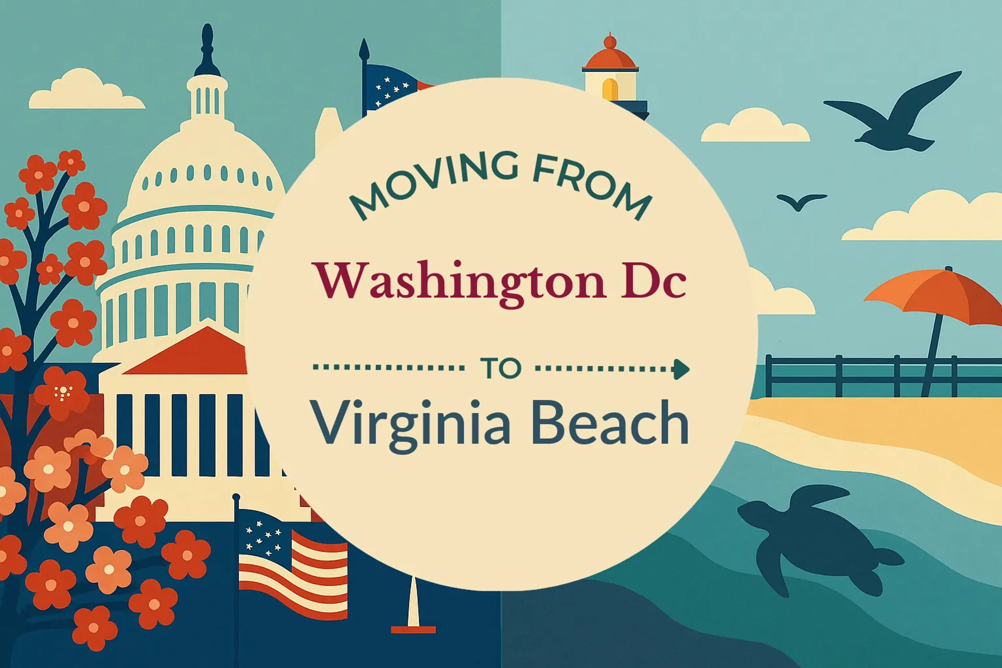 Side-by-side comparison of Washington DC to Virginia Beach moving companies