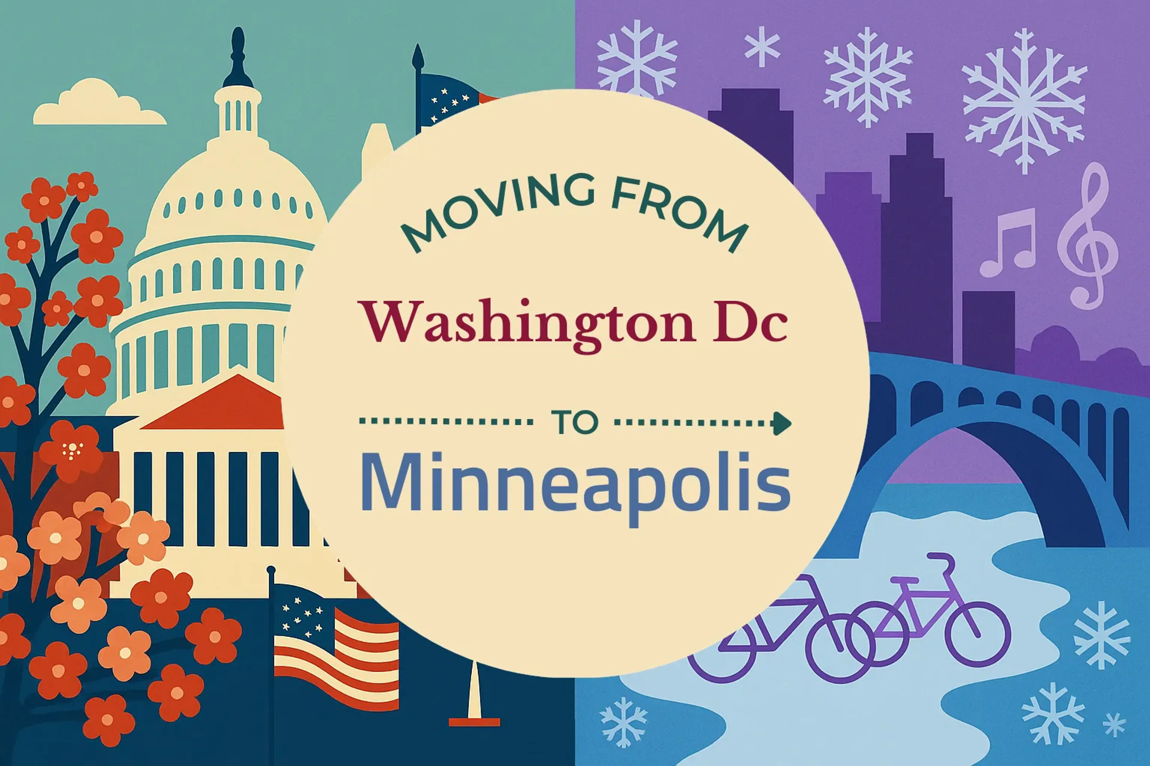 Side-by-side comparison of Washington DC to Minneapolis moving companies