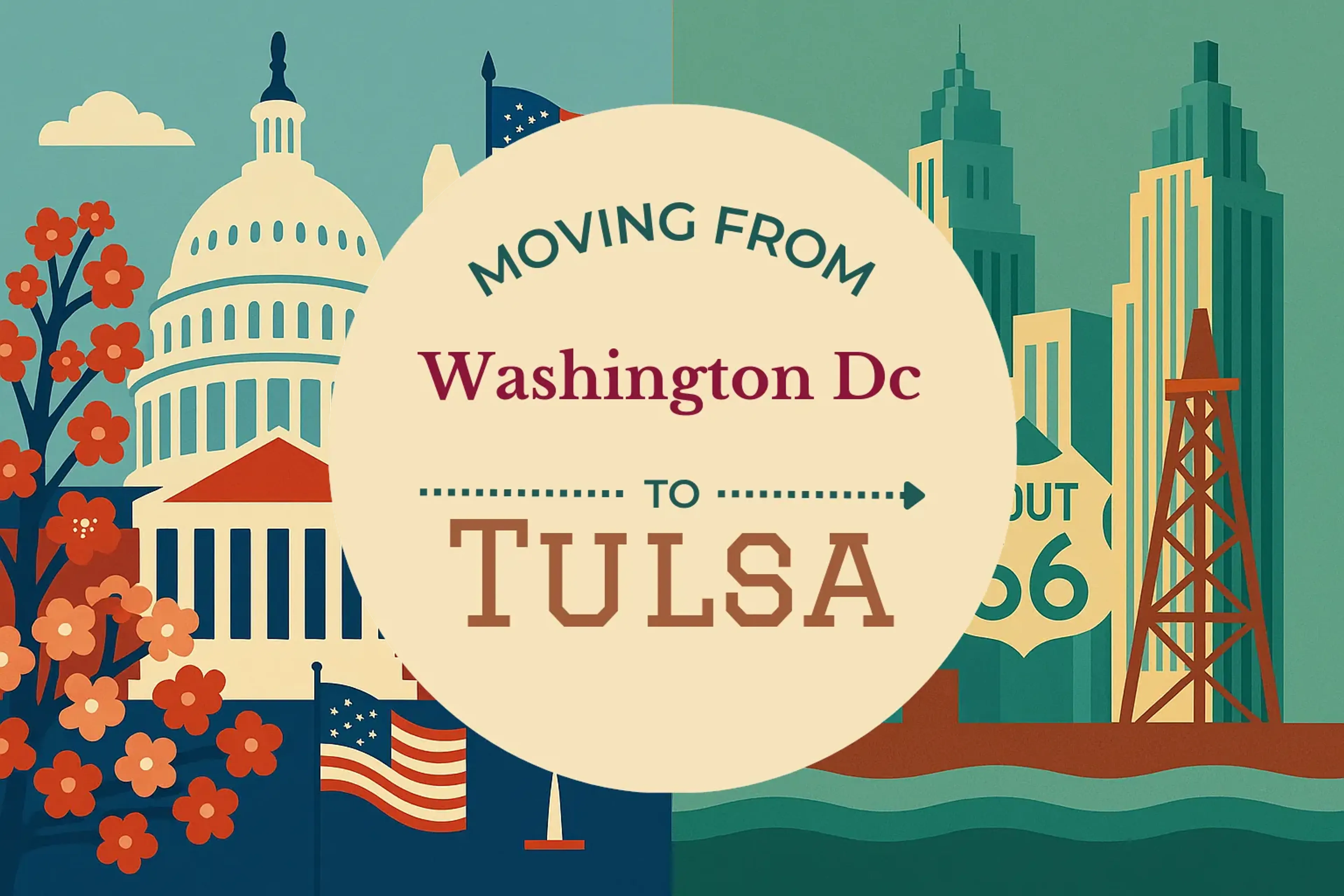 Side-by-side comparison of Washington DC to Tulsa moving companies