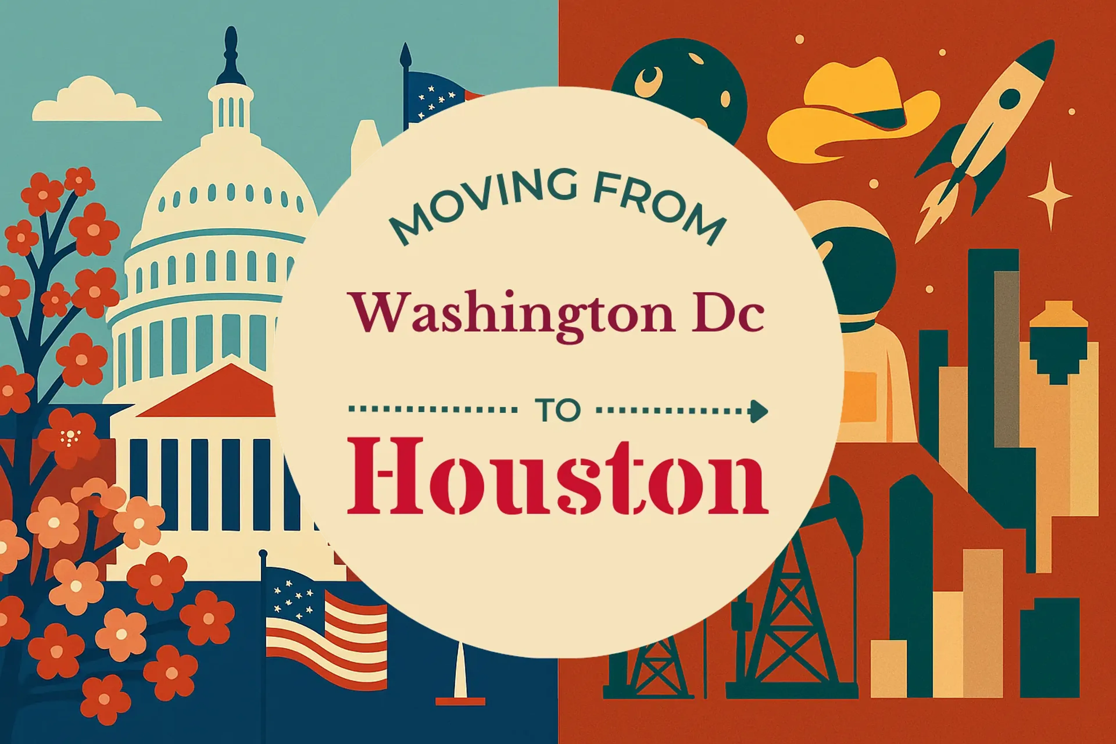Side-by-side comparison of Washington DC to Houston moving companies