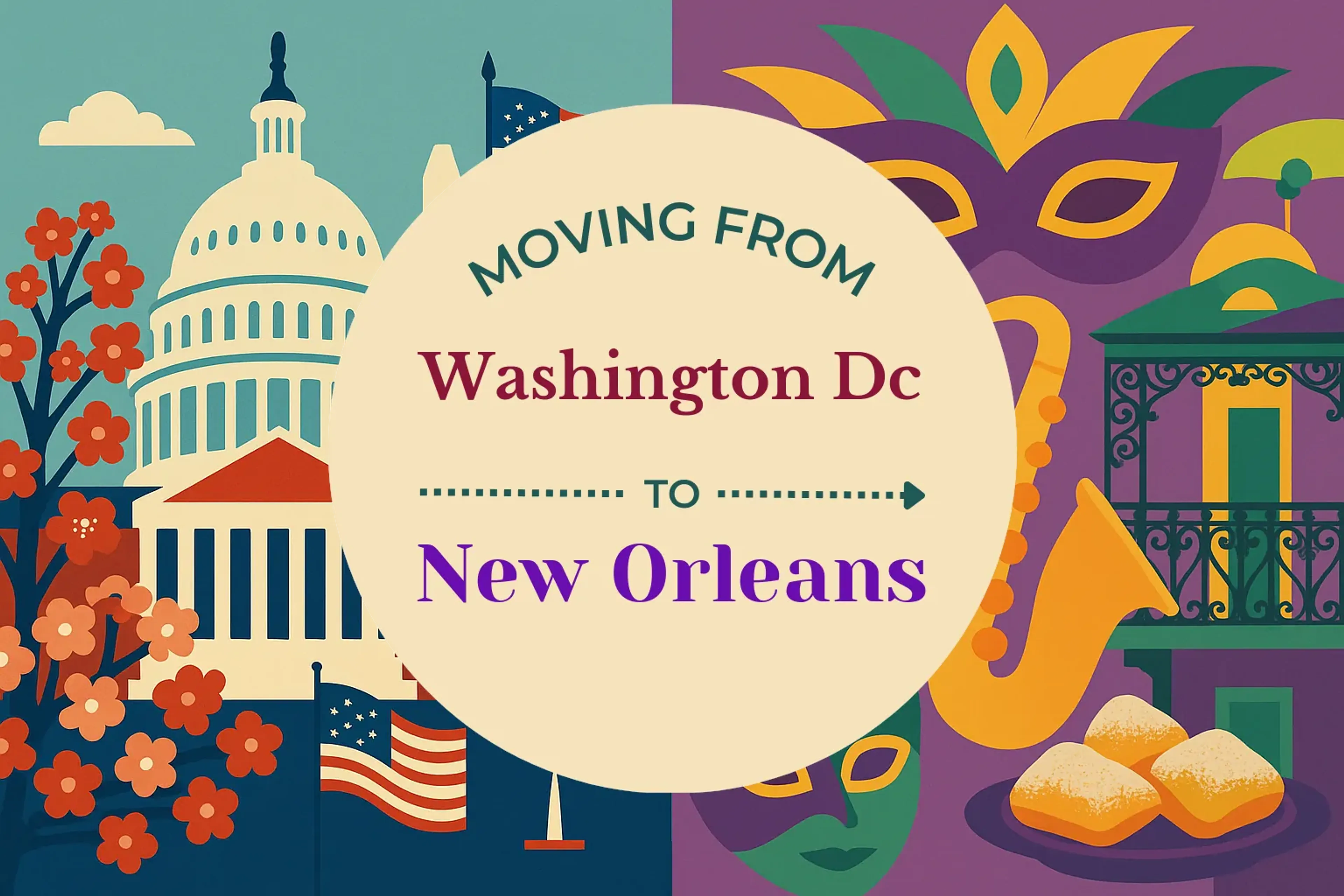 Side-by-side comparison of Washington DC to New Orleans moving companies