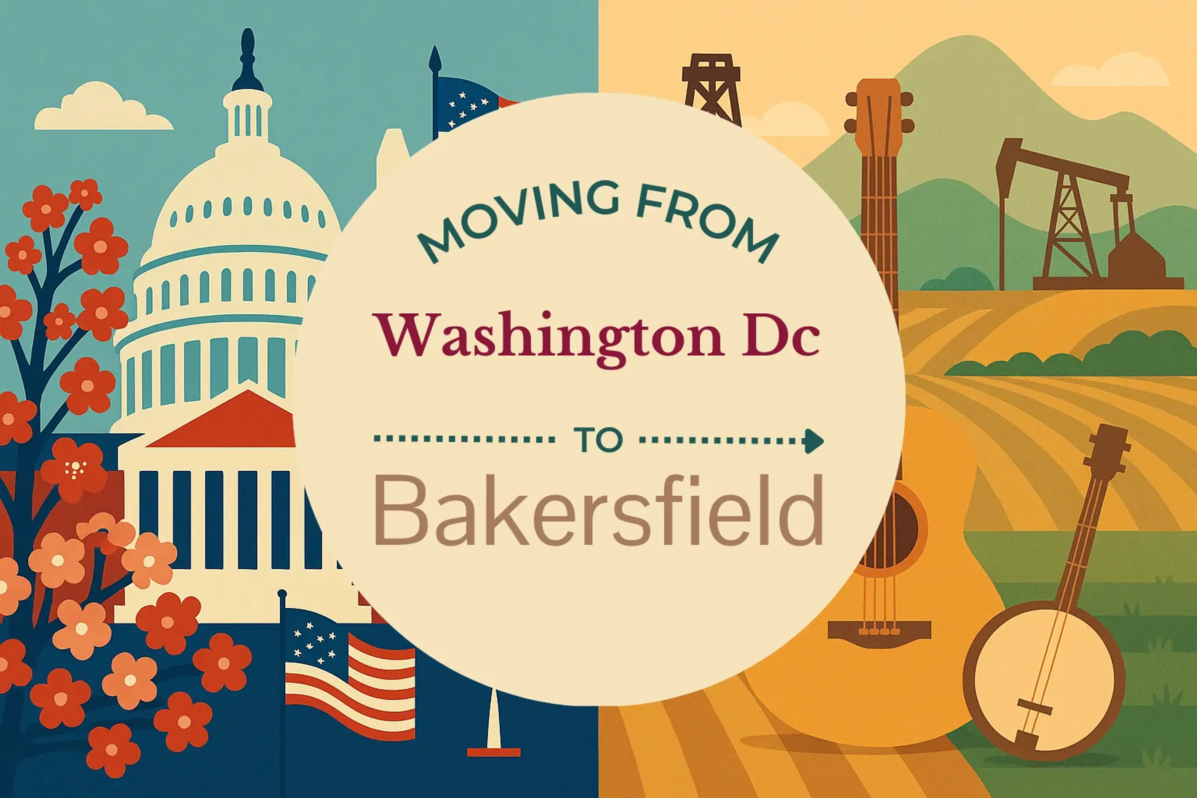Side-by-side comparison of Washington DC to Bakersfield moving companies