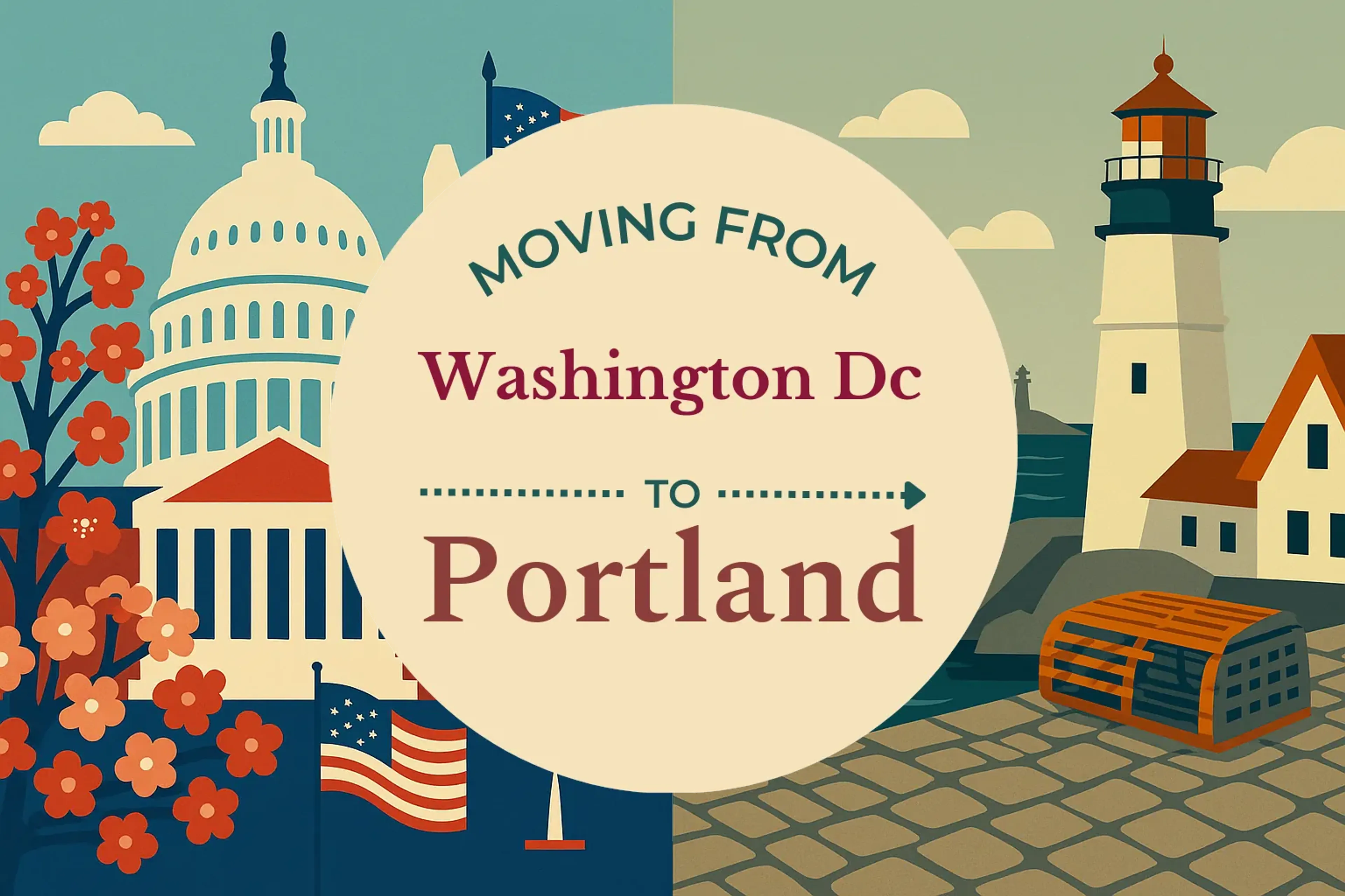 Side-by-side comparison of Washington DC to Portland moving companies