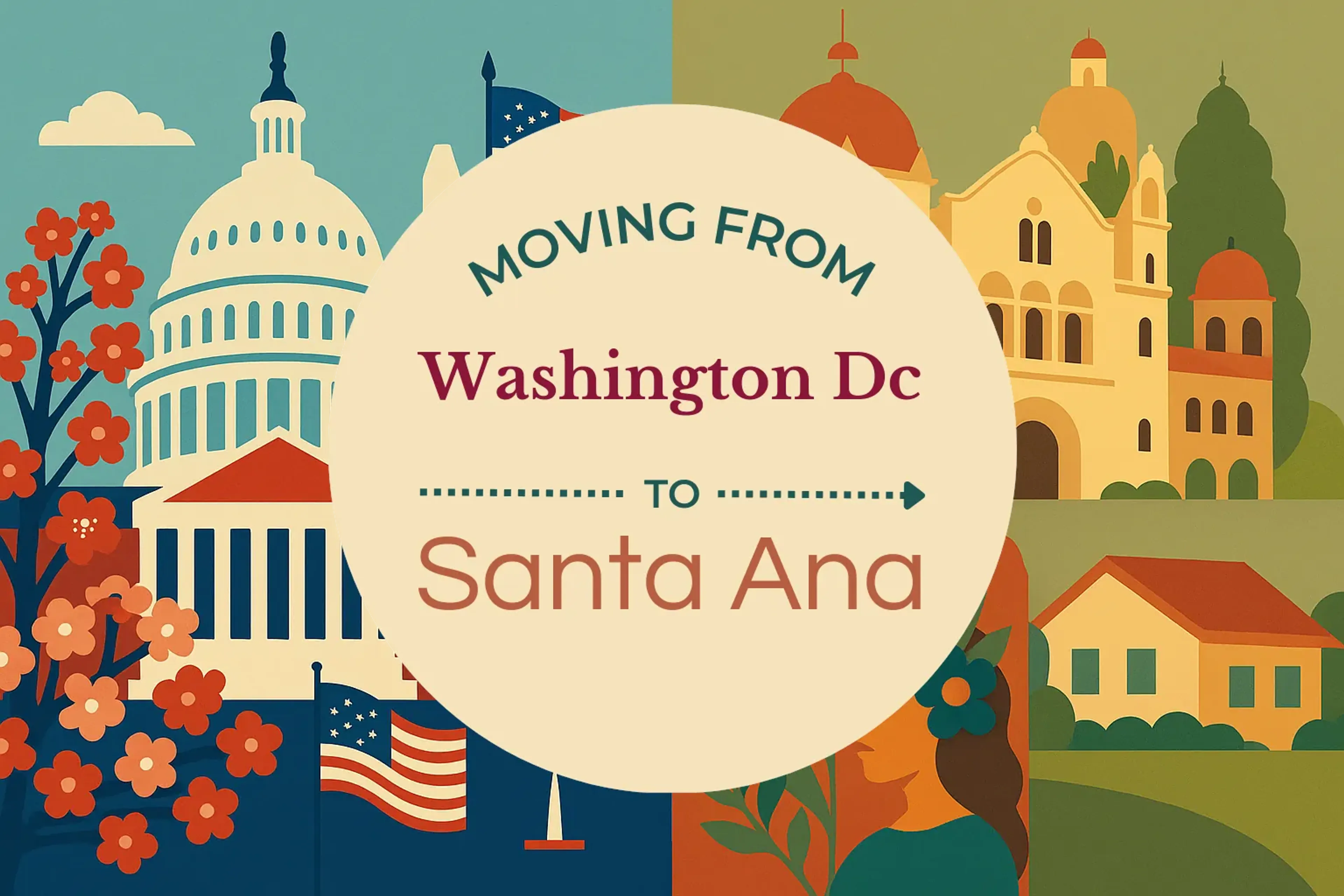 Side-by-side comparison of Washington DC to Santa Ana moving companies