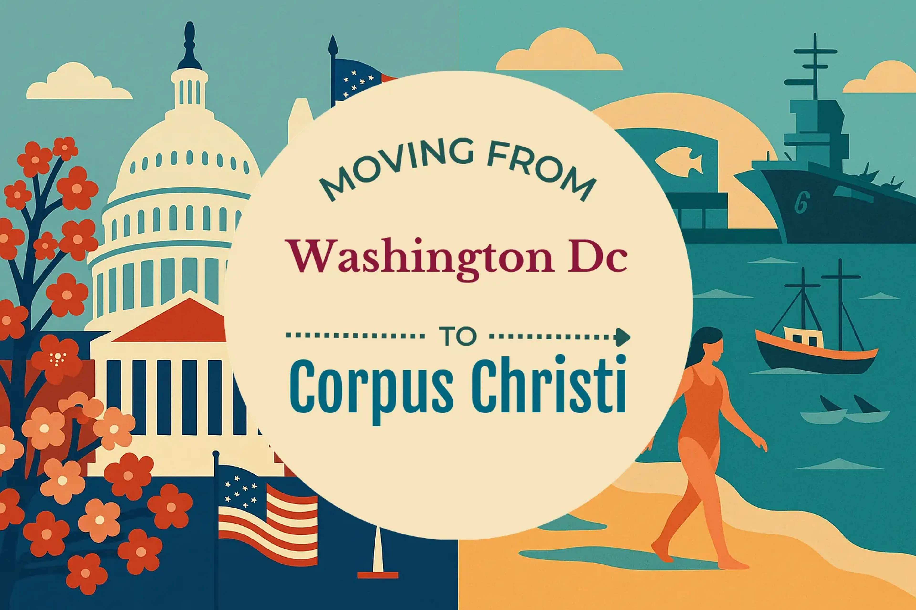 Side-by-side comparison of Washington DC to Corpus Christi moving companies