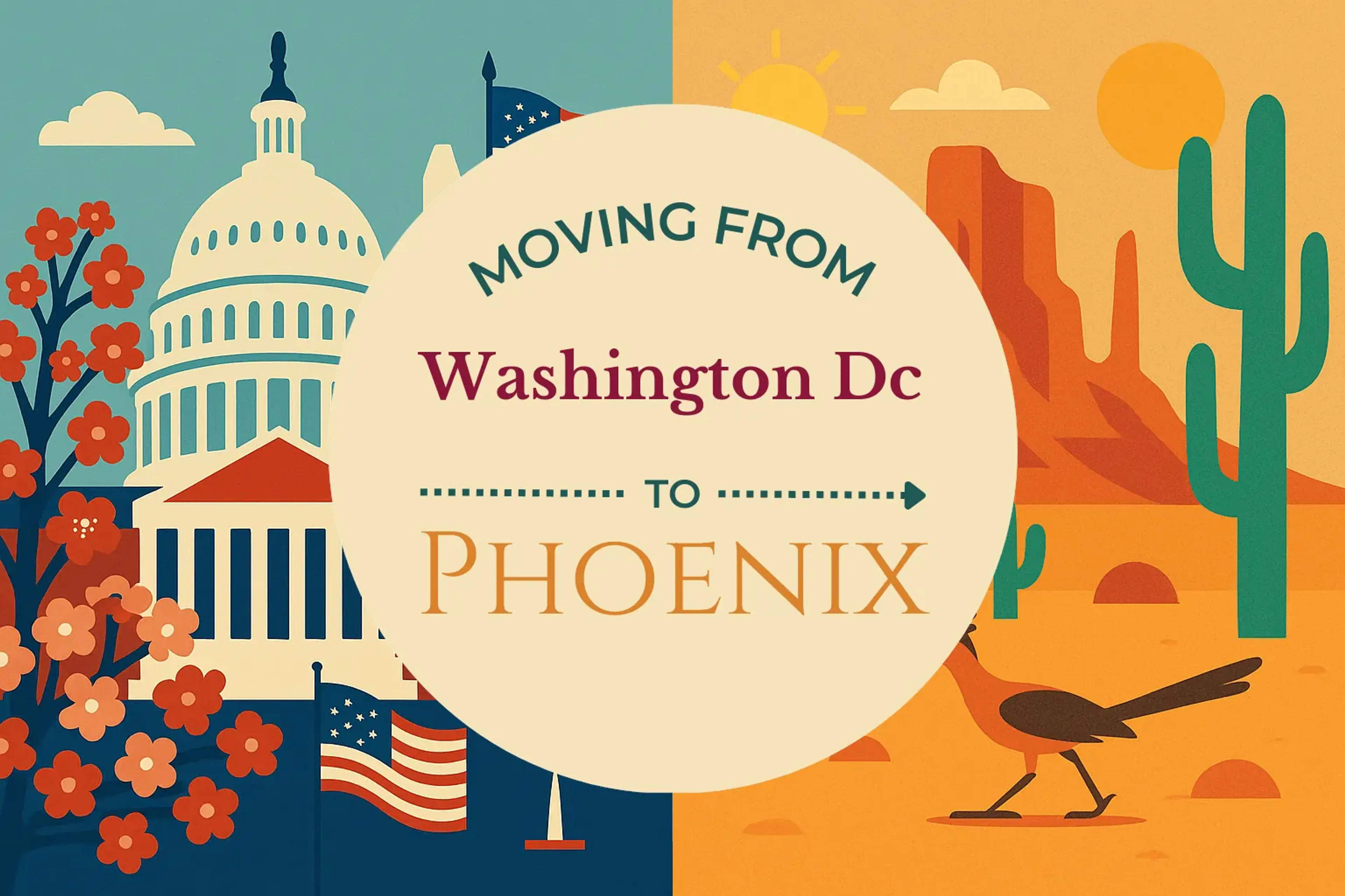 Side-by-side comparison of Washington DC to Phoenix moving companies