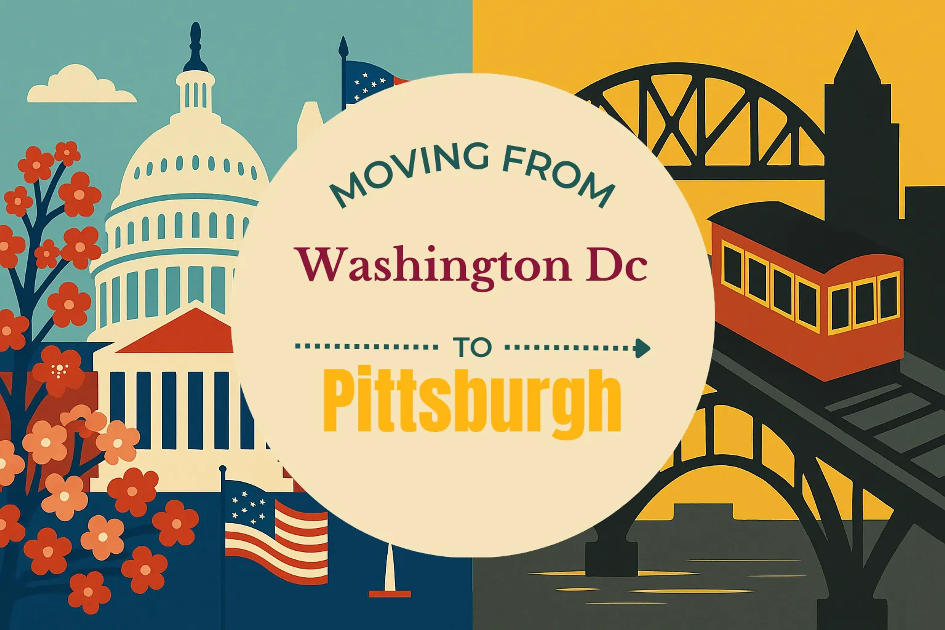 Side-by-side comparison of Washington DC to Pittsburgh moving companies