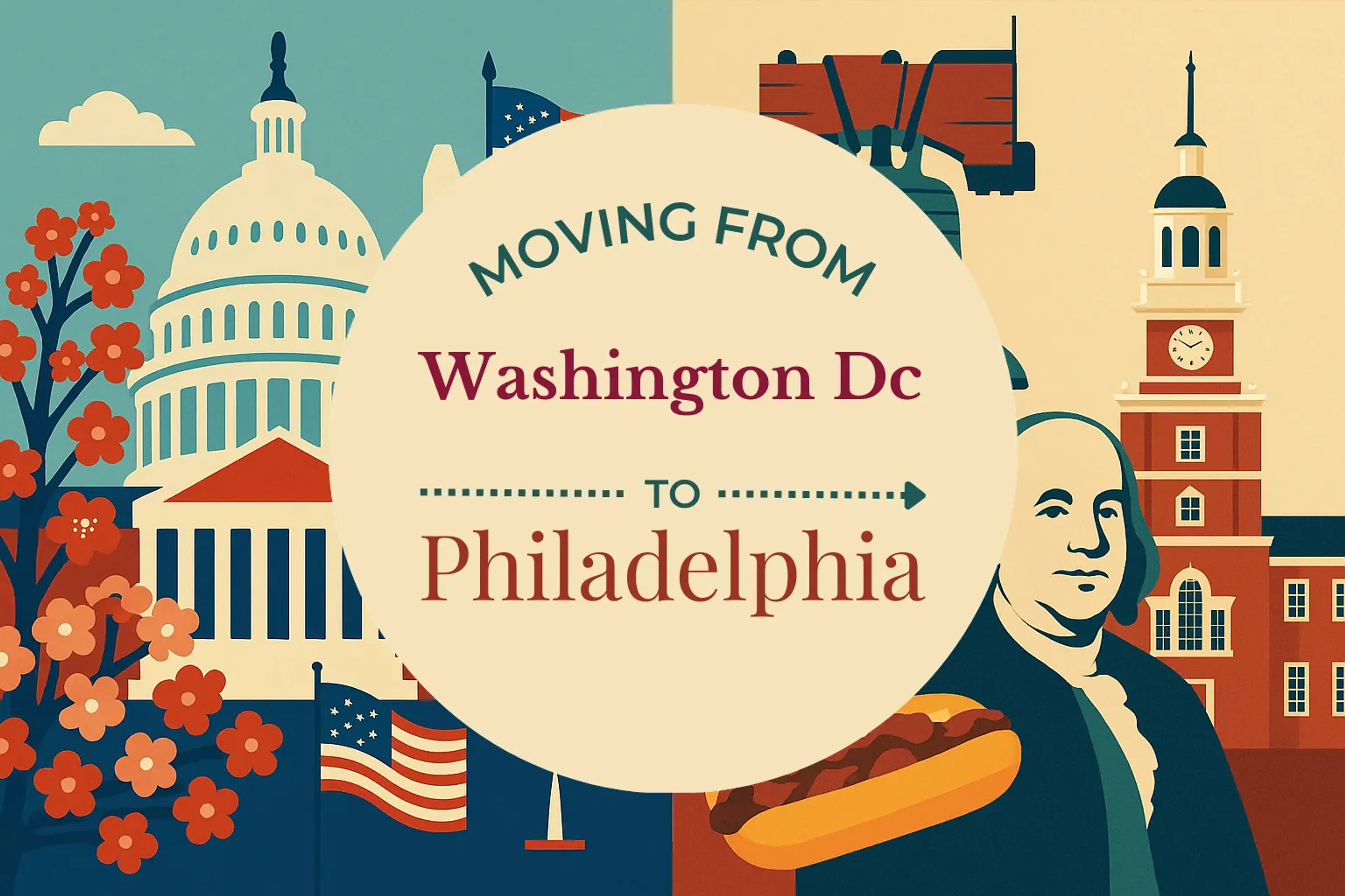 Side-by-side comparison of Washington DC to Philadelphia moving companies