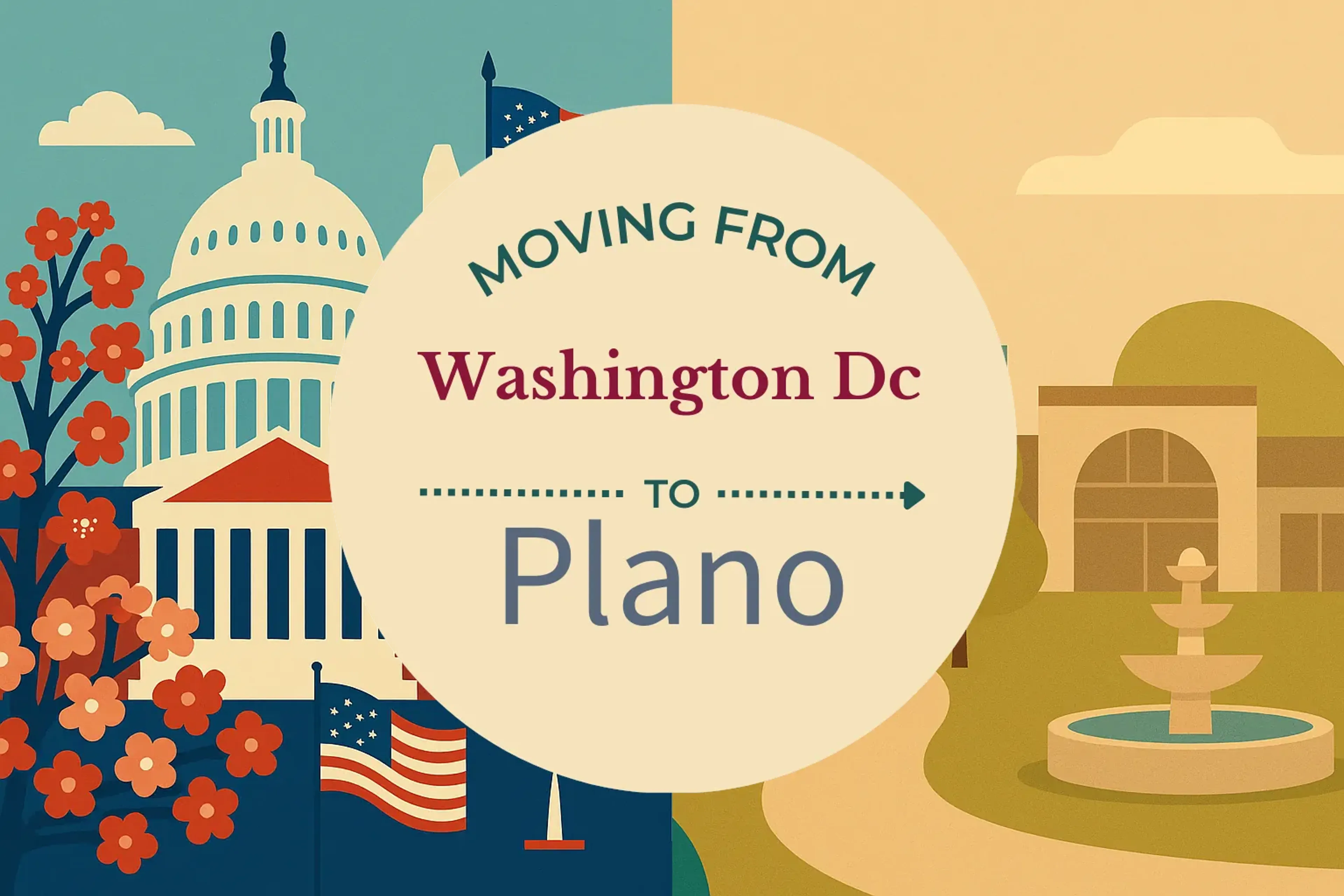 Side-by-side comparison of Washington DC to Plano moving companies