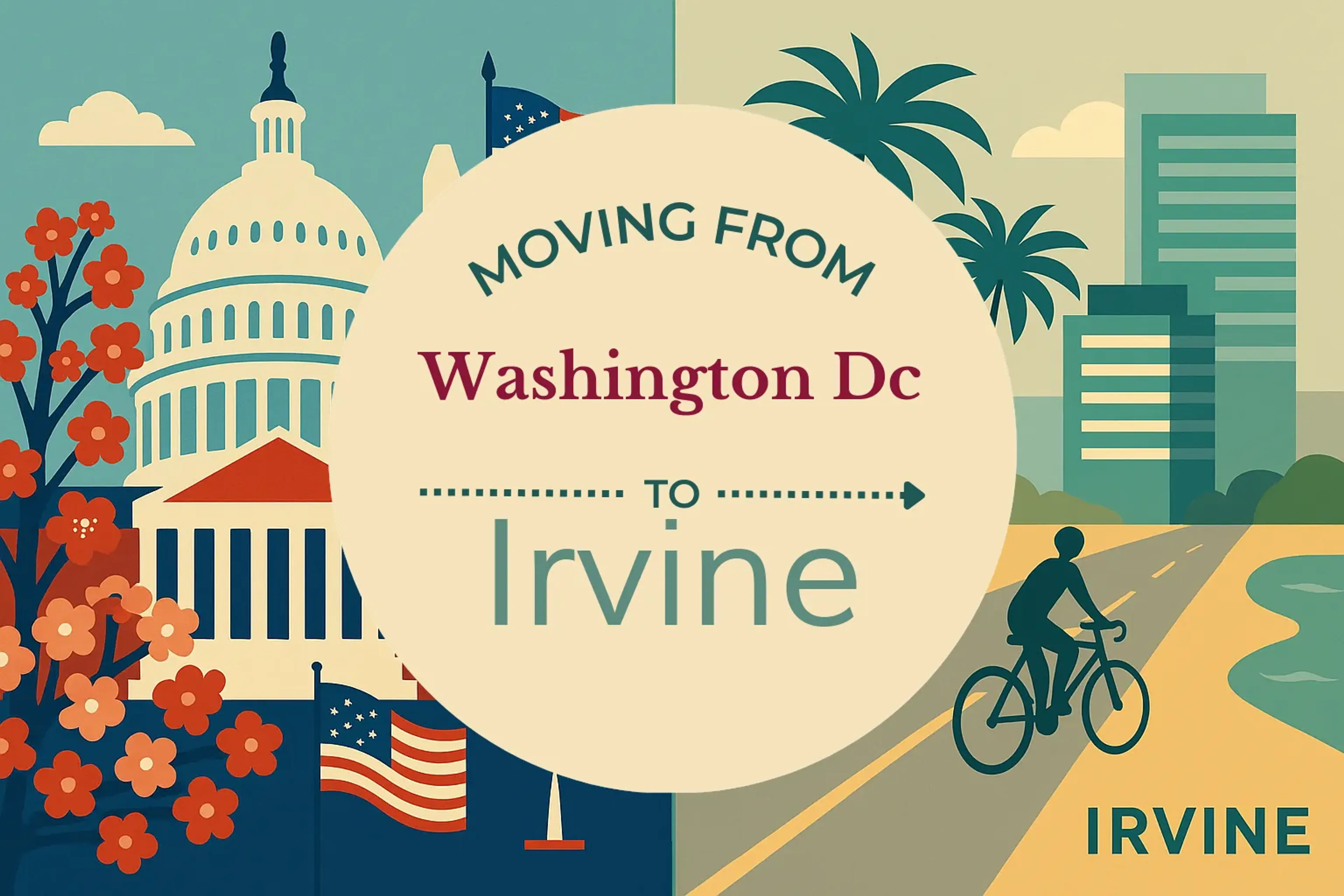 Side-by-side comparison of Washington DC to Irvine moving companies