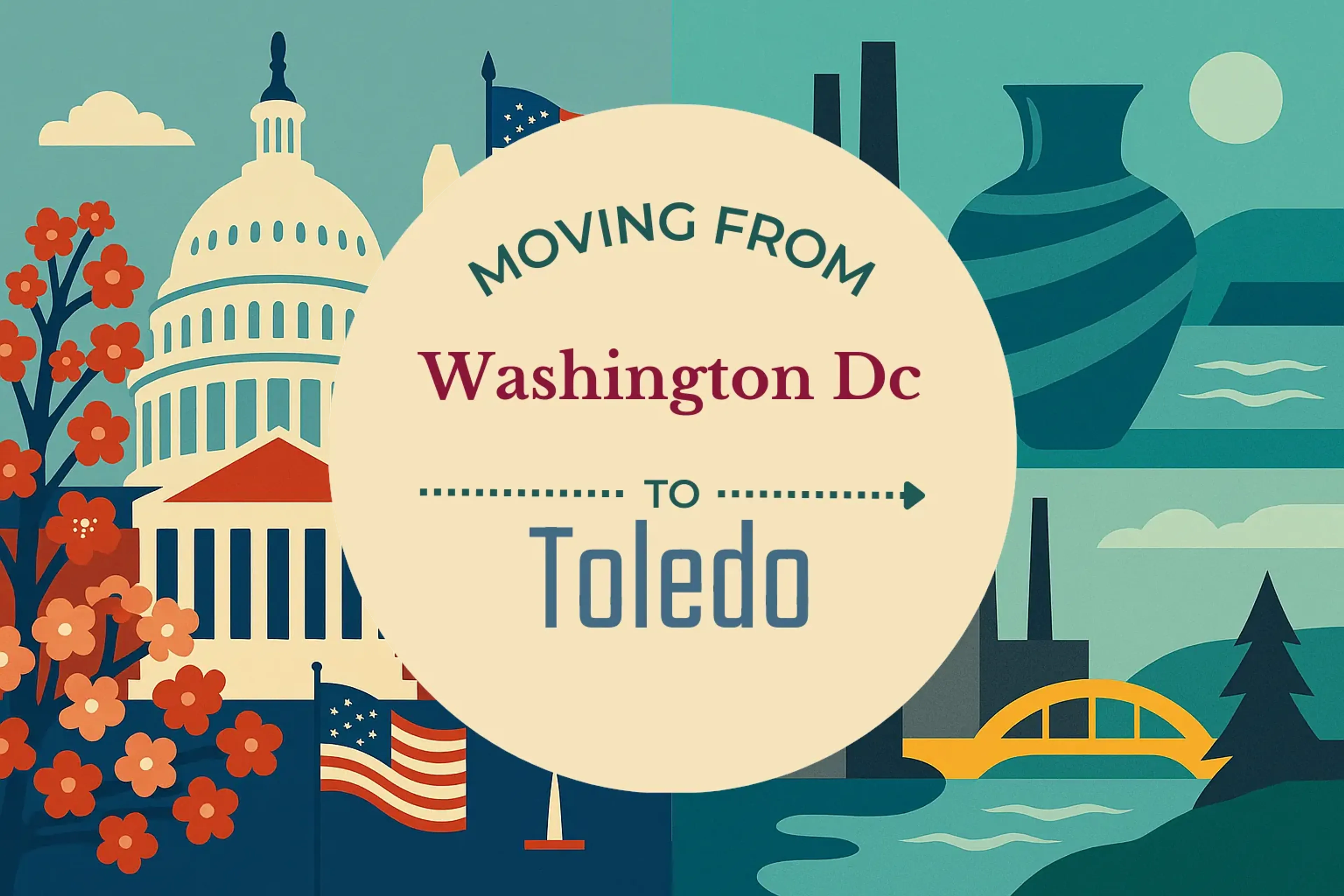 Side-by-side comparison of Washington DC to Toledo moving companies