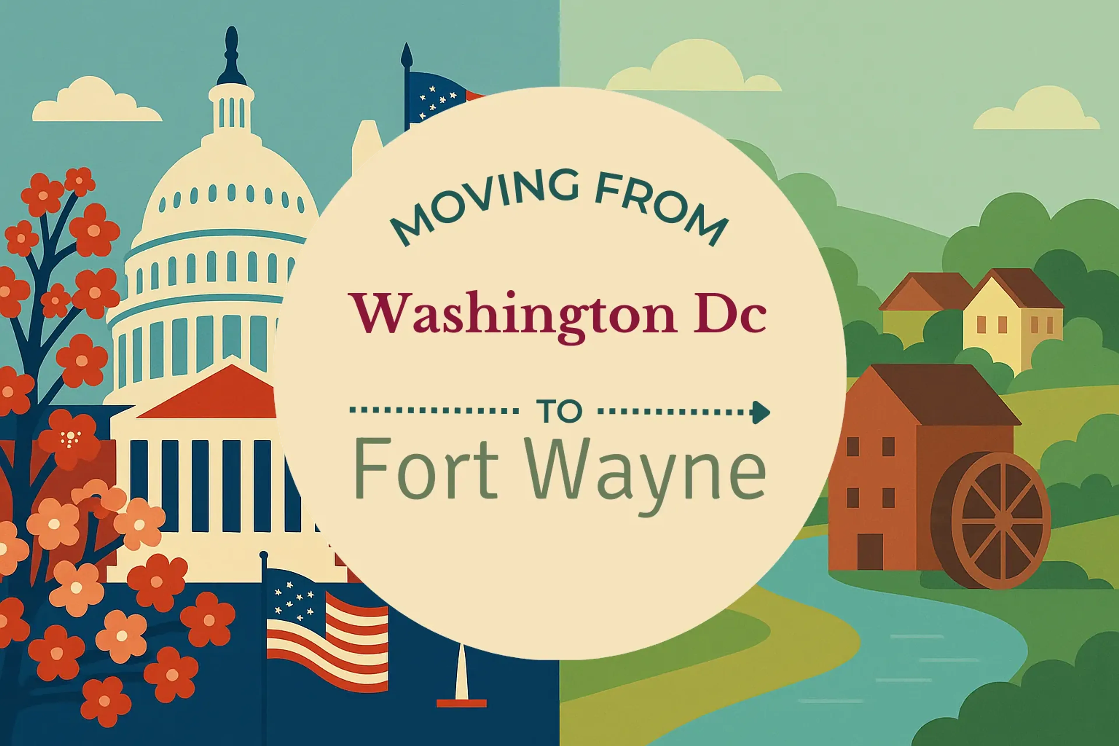 Side-by-side comparison of Washington DC to Fort Wayne moving companies