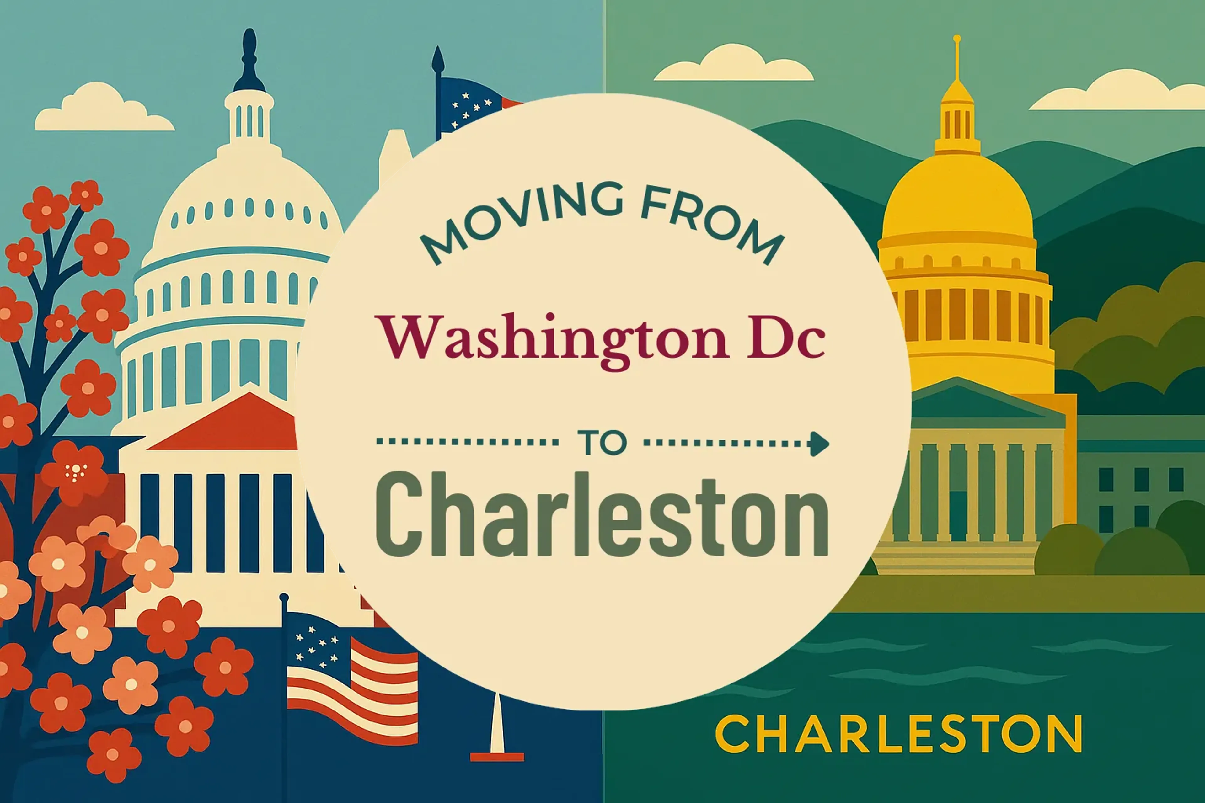 Side-by-side comparison of Washington DC to Charleston moving companies