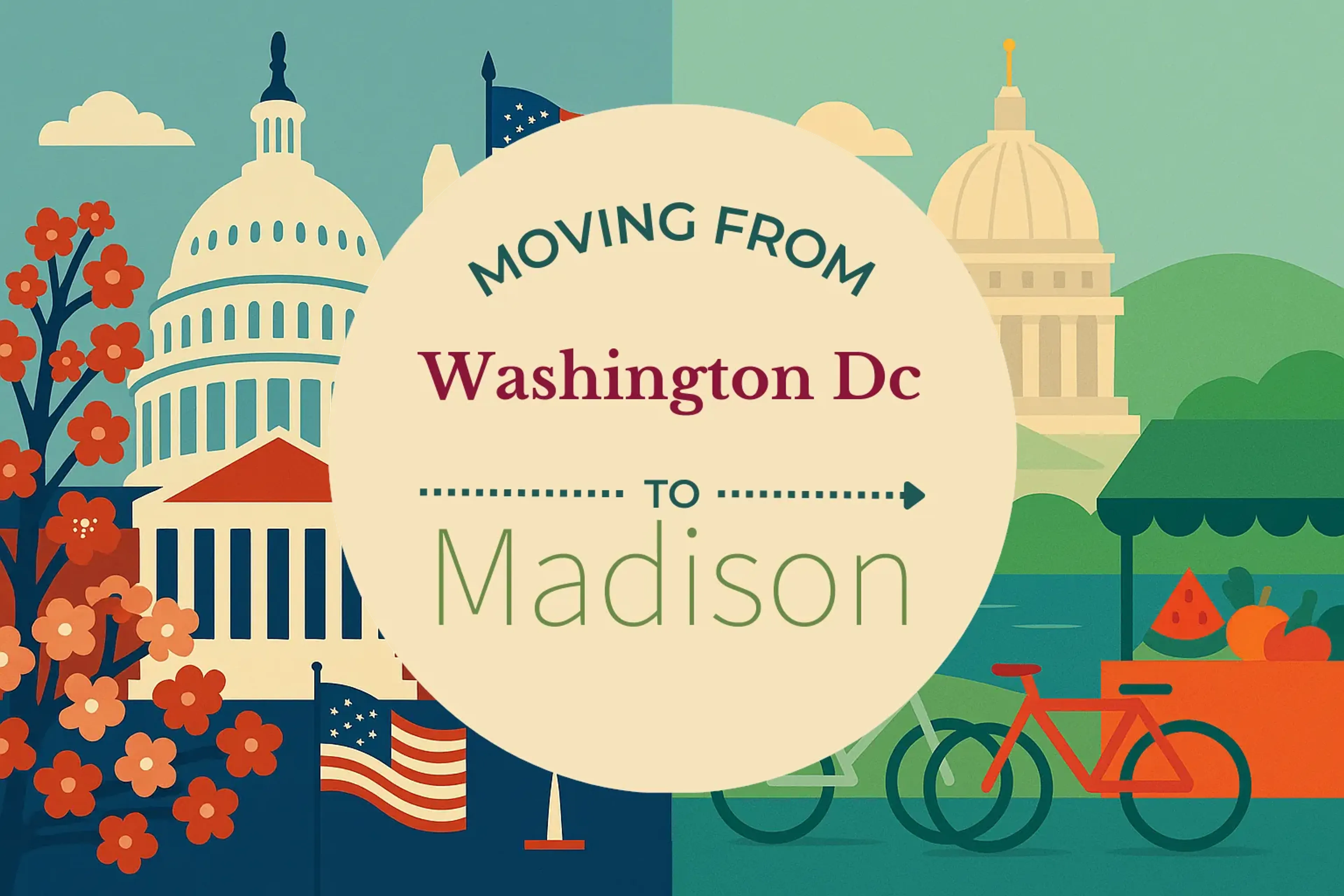 Side-by-side comparison of Washington DC to Madison moving companies