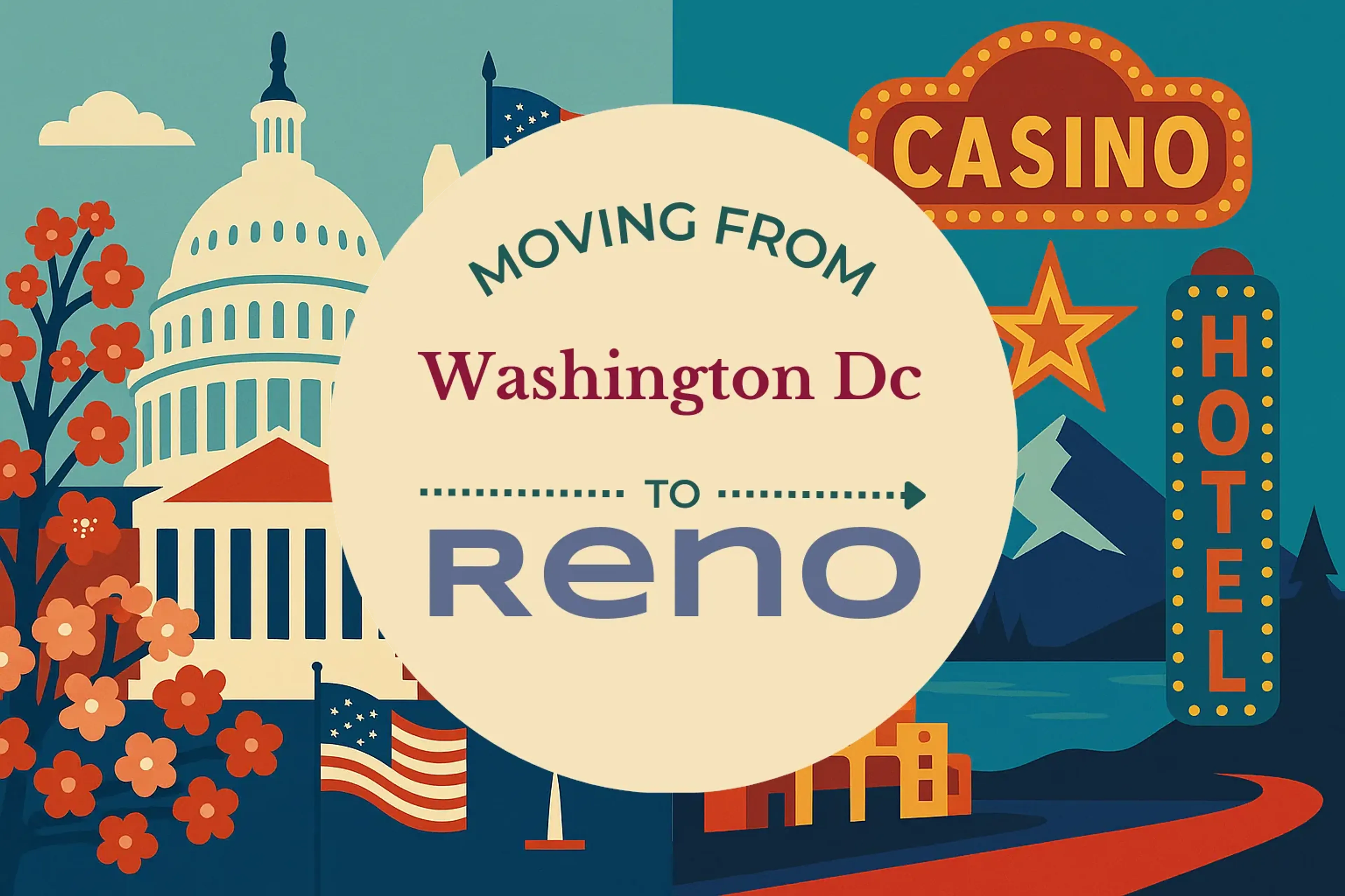 Side-by-side comparison of Washington DC to Reno moving companies