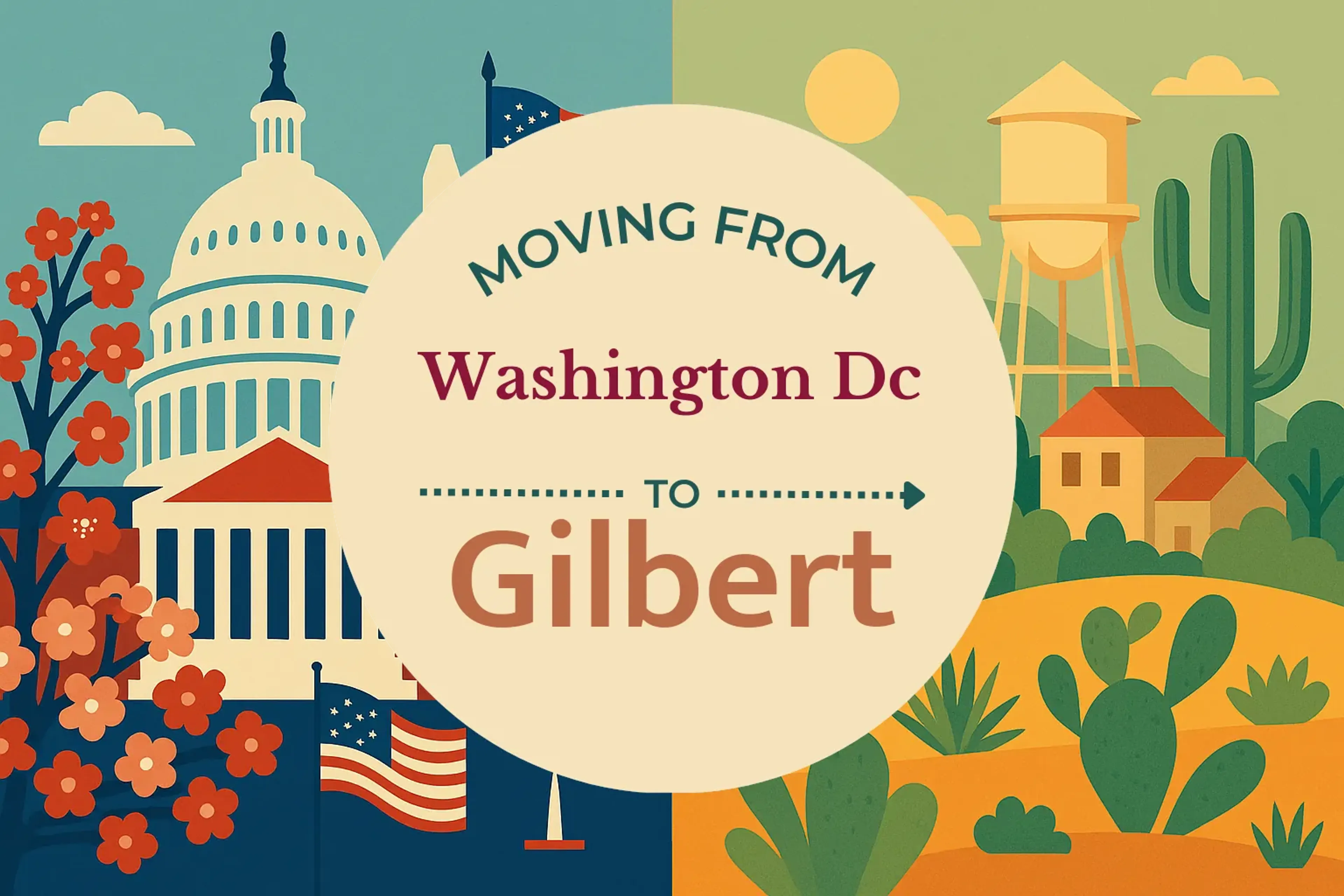 Side-by-side comparison of Washington DC to Gilbert moving companies