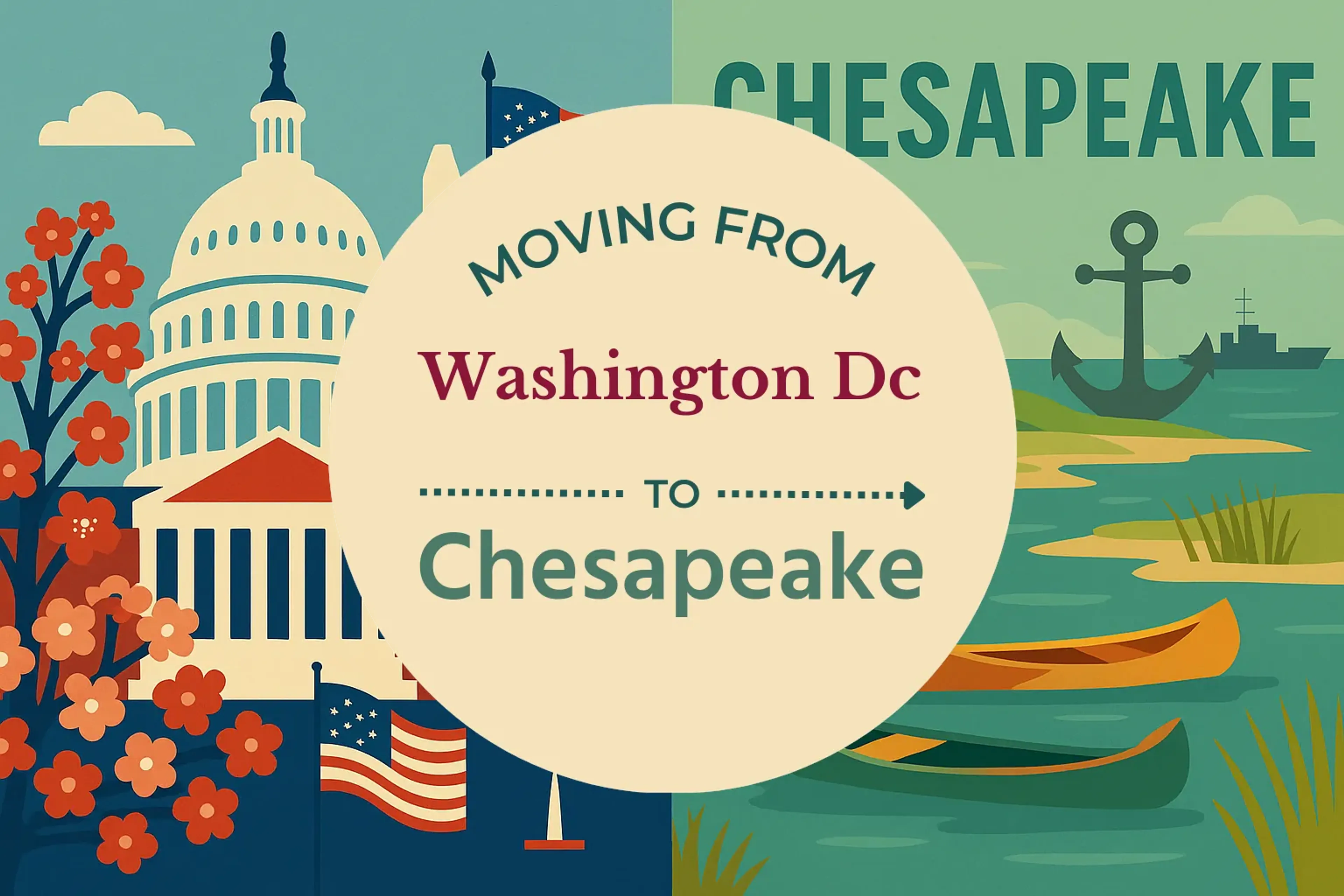 Side-by-side comparison of Washington DC to Chesapeake moving companies