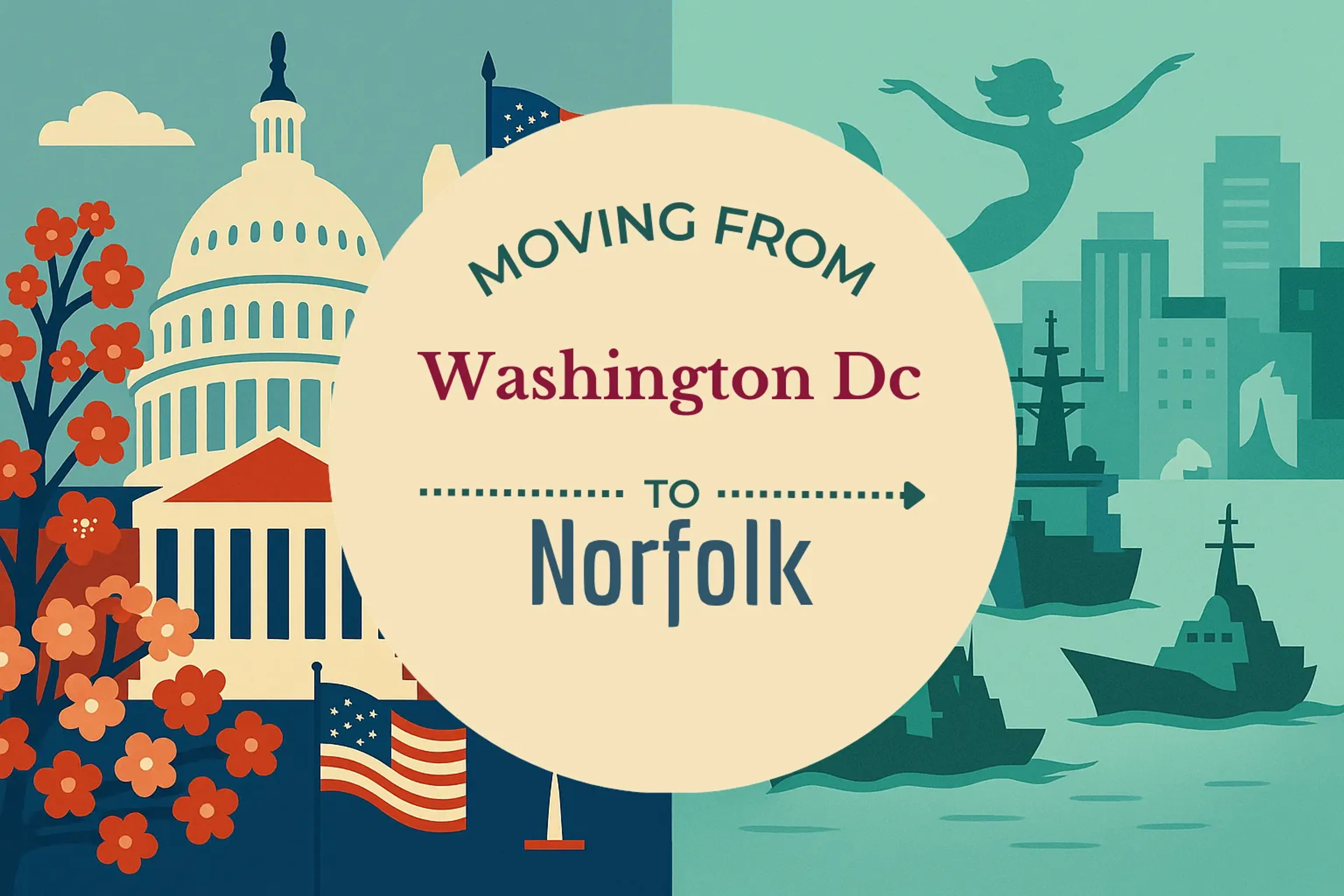 Side-by-side comparison of Washington DC to Norfolk moving companies