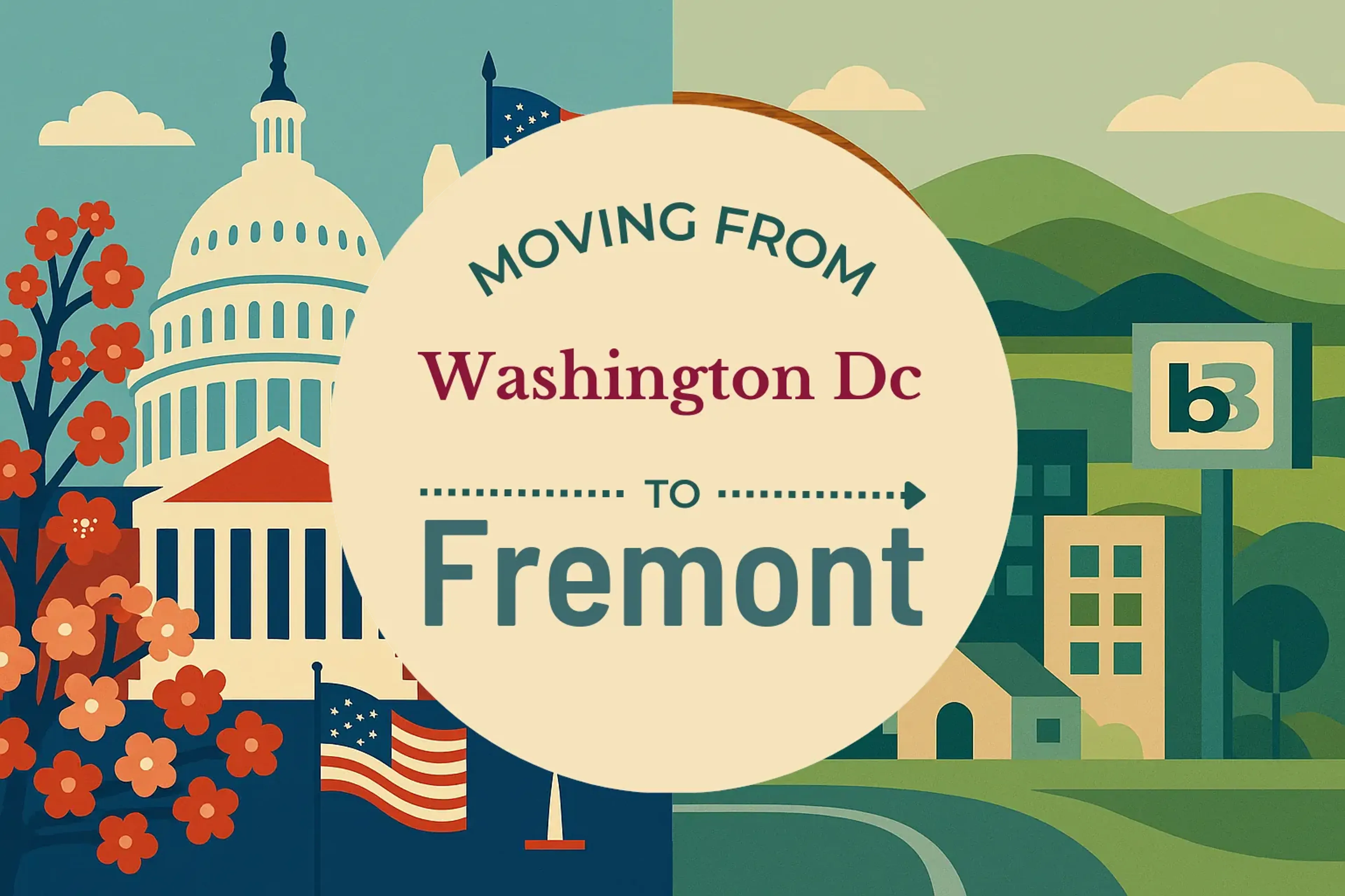 Side-by-side comparison of Washington DC to Fremont moving companies