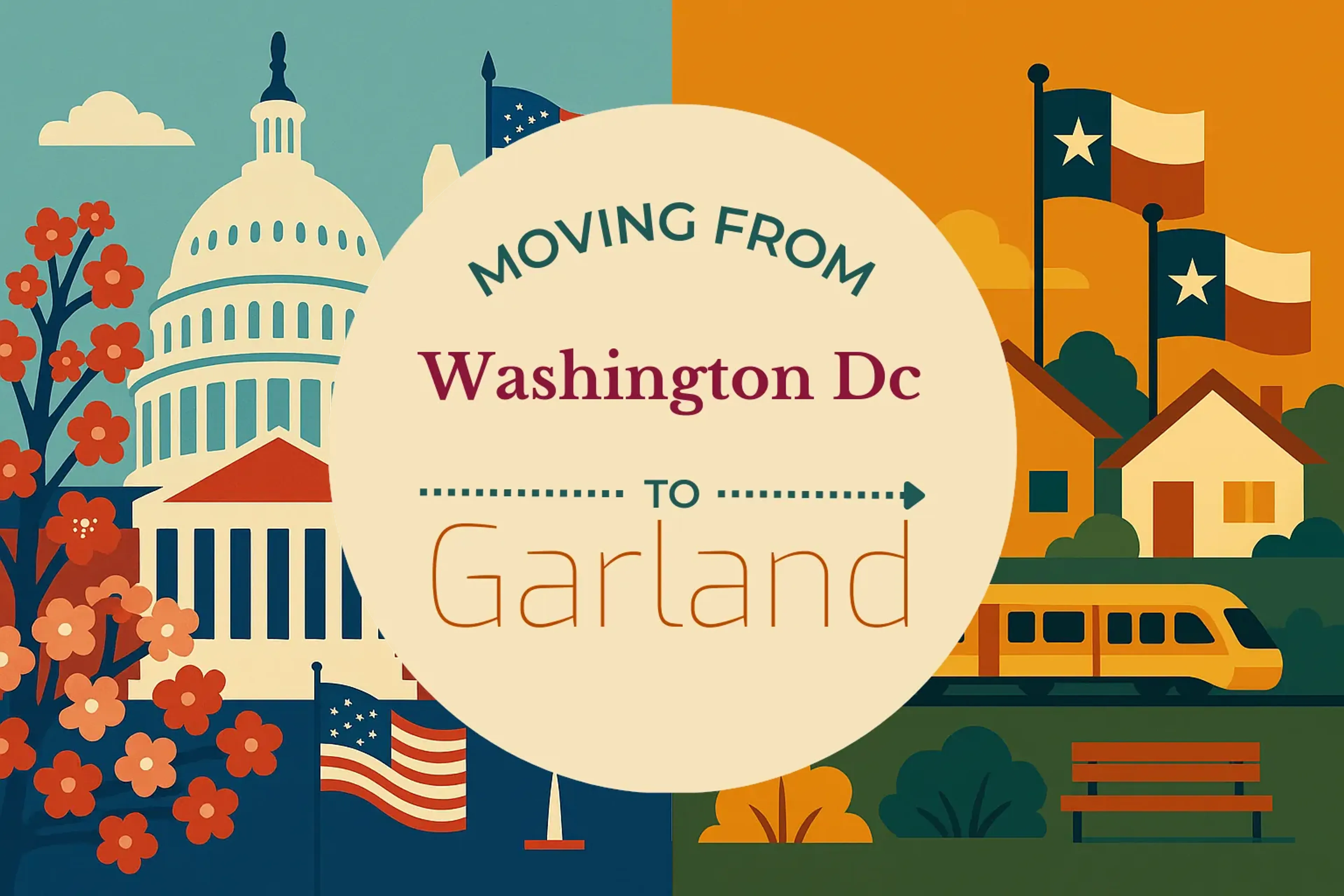 Side-by-side comparison of Washington DC to Garland moving companies