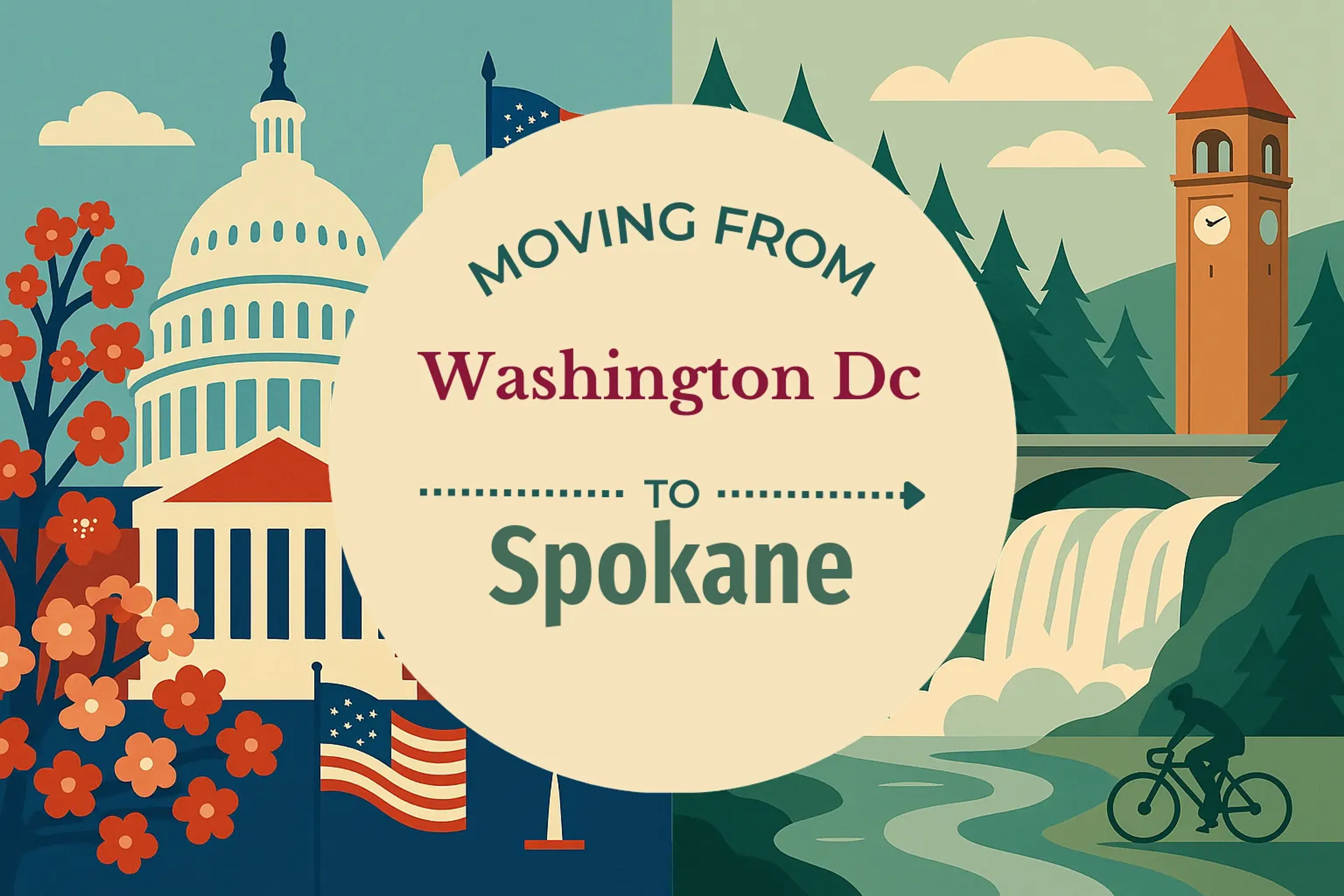 Side-by-side comparison of Washington DC to Spokane moving companies