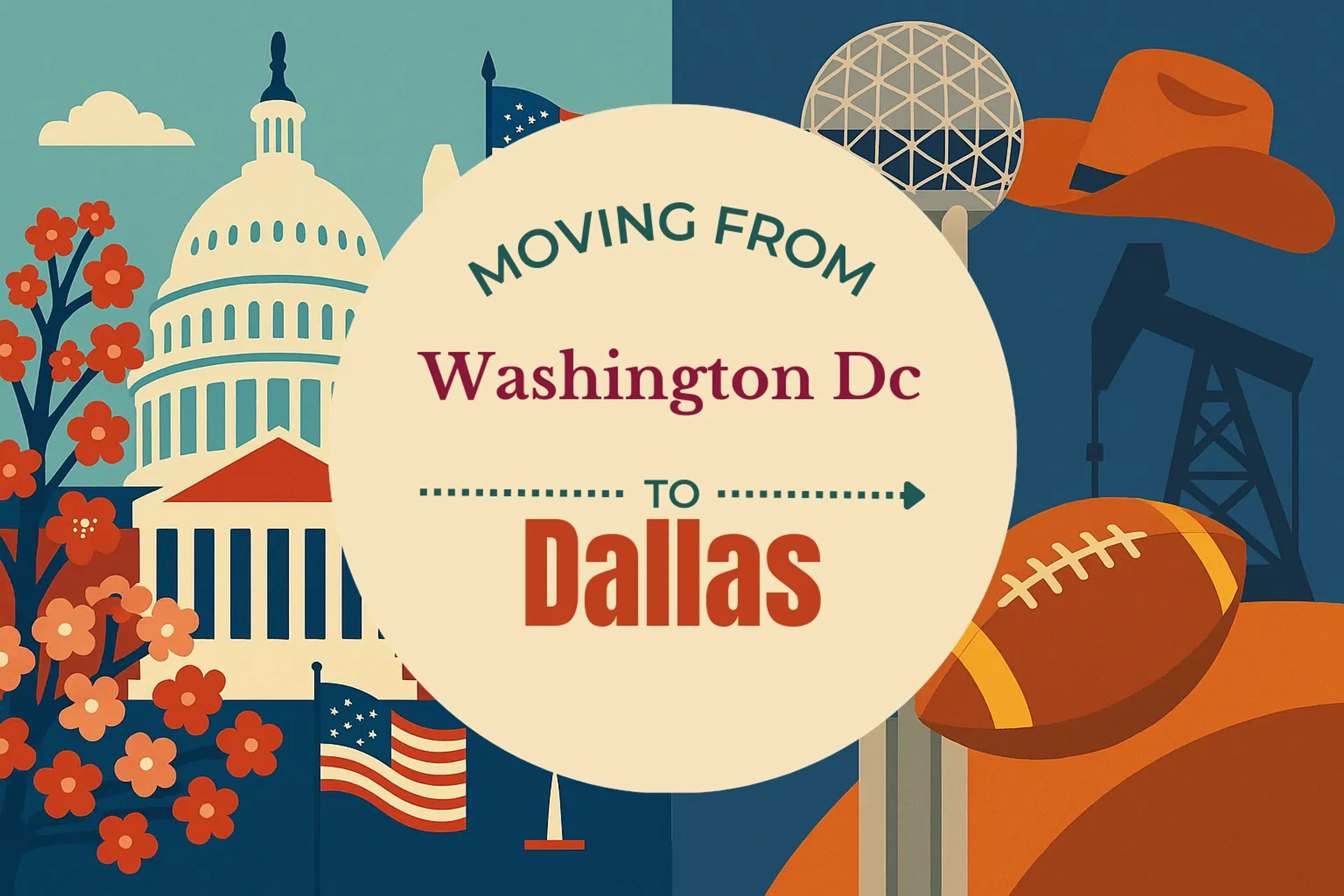 Side-by-side comparison of Washington DC to Dallas moving companies