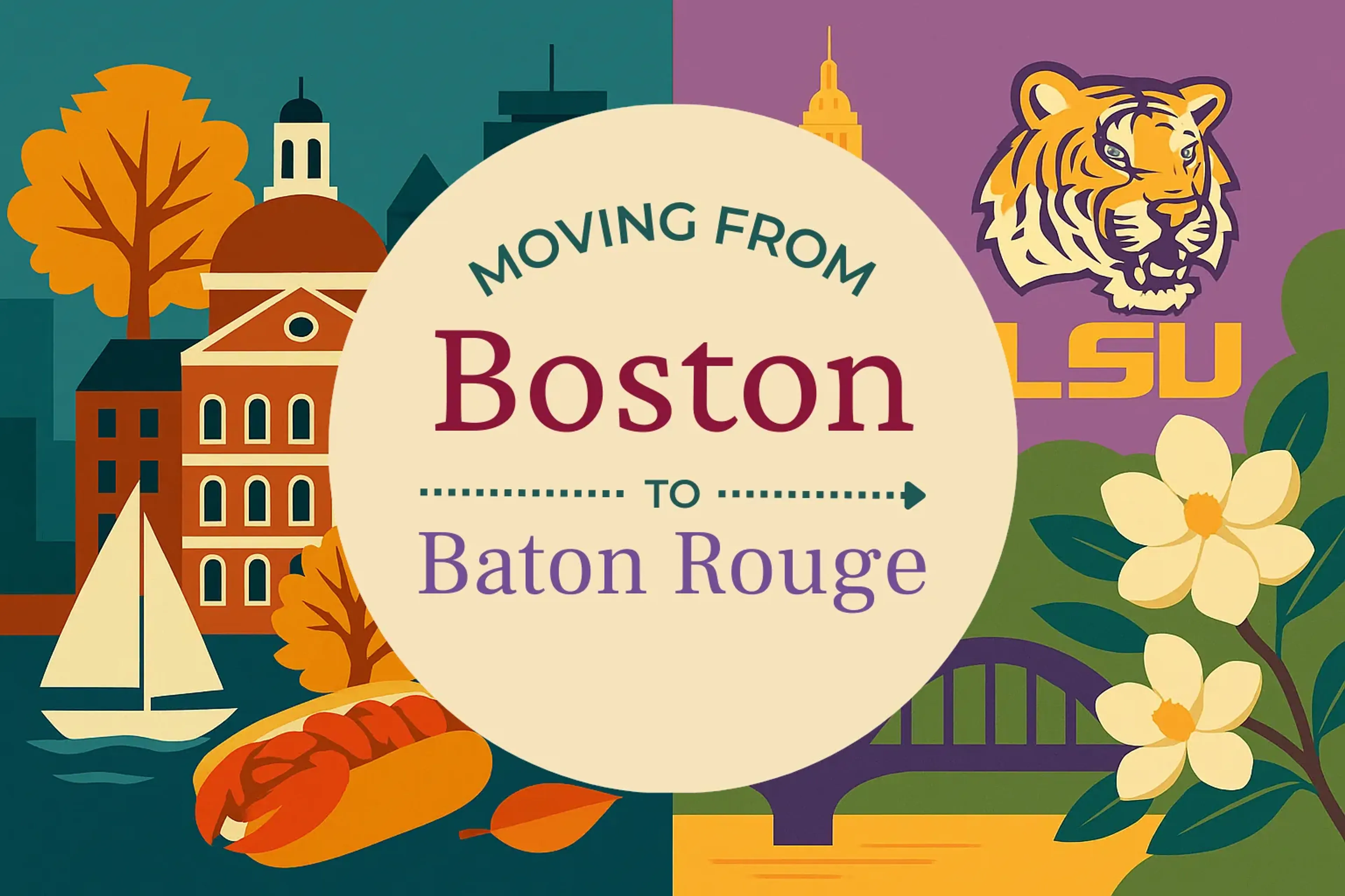 Side-by-side comparison of Boston to Baton Rouge moving companies
