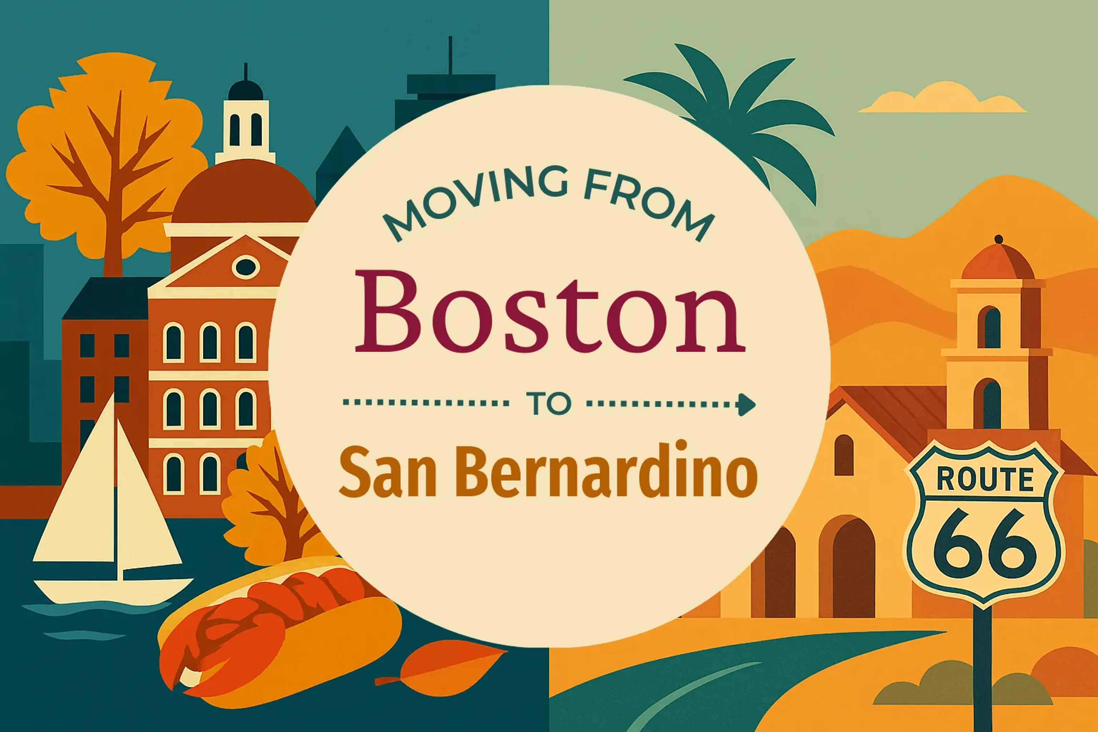 Side-by-side comparison of Boston to San Bernardino moving companies